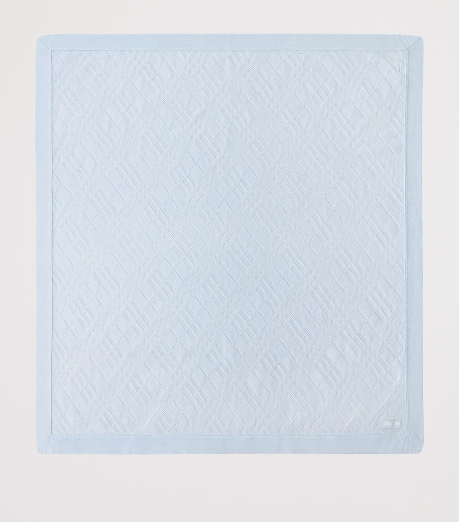 Burberry Kids Cashmere Burberry Check Blanket Dusty Blue Image 2