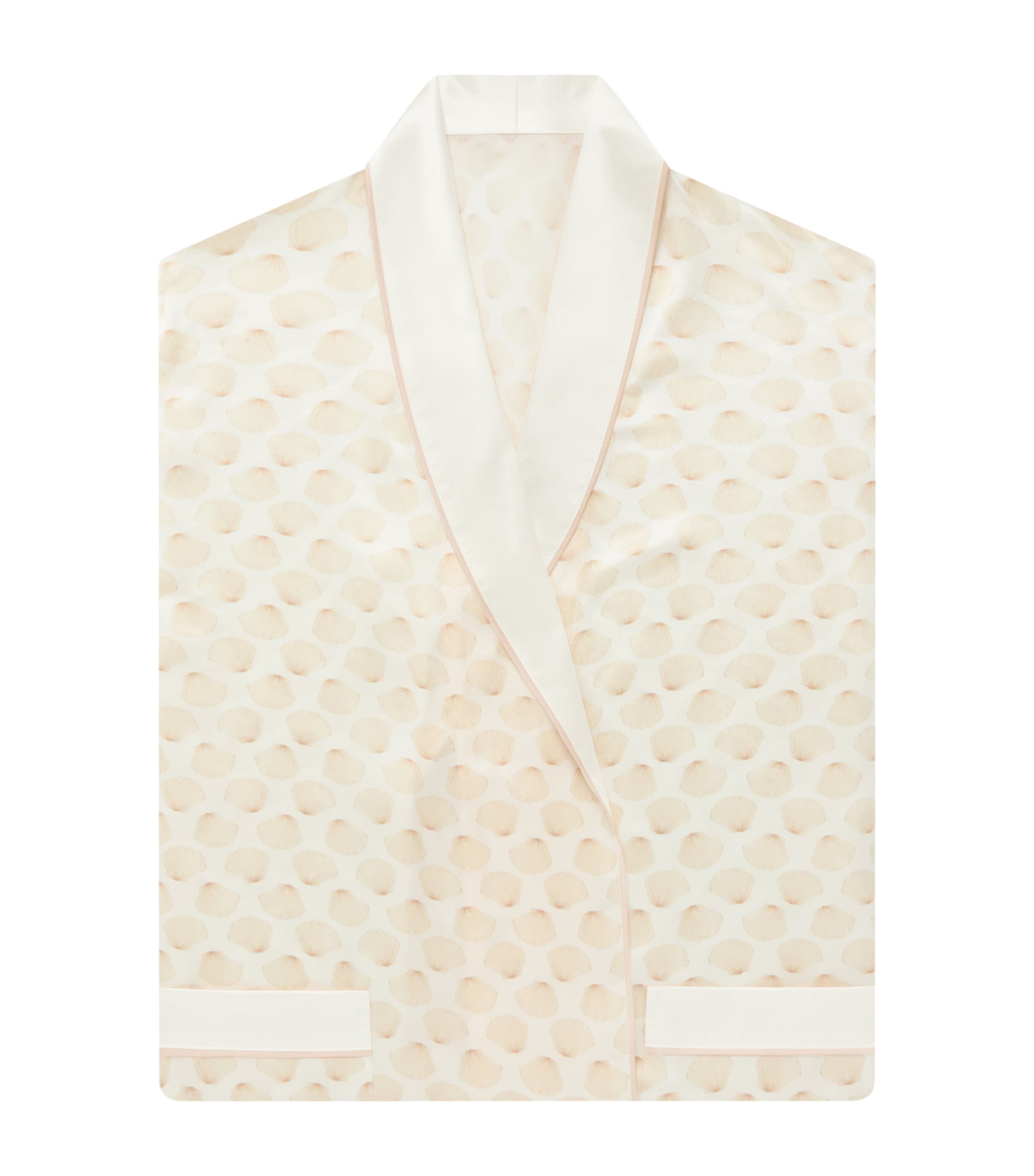 x Memo Press Small Mulberry Seashells Silk Robe ROSE PINK/IVORY Image 2