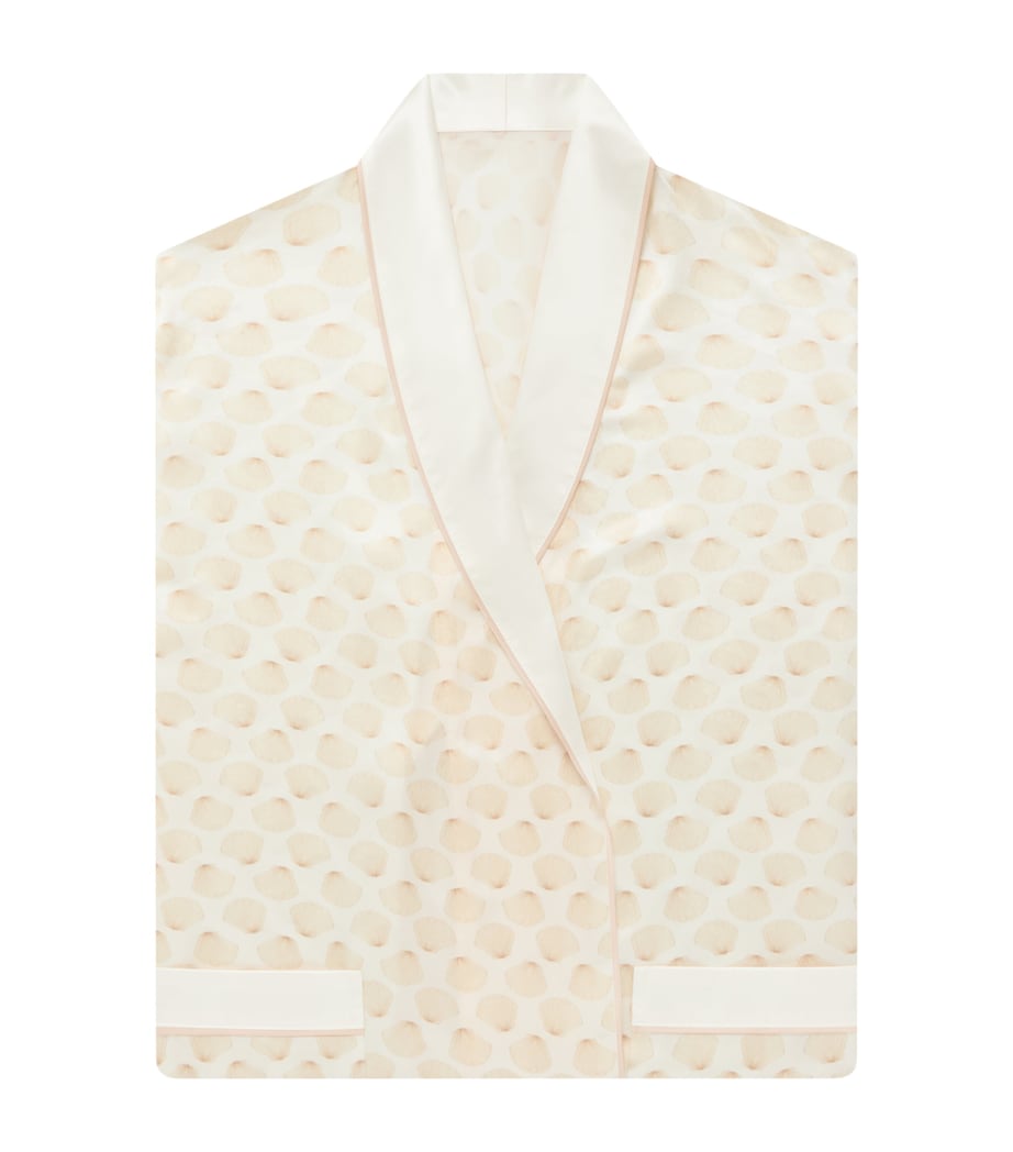 x Memo Press Small Mulberry Seashells Silk Robe ROSE PINK/IVORY Image 2