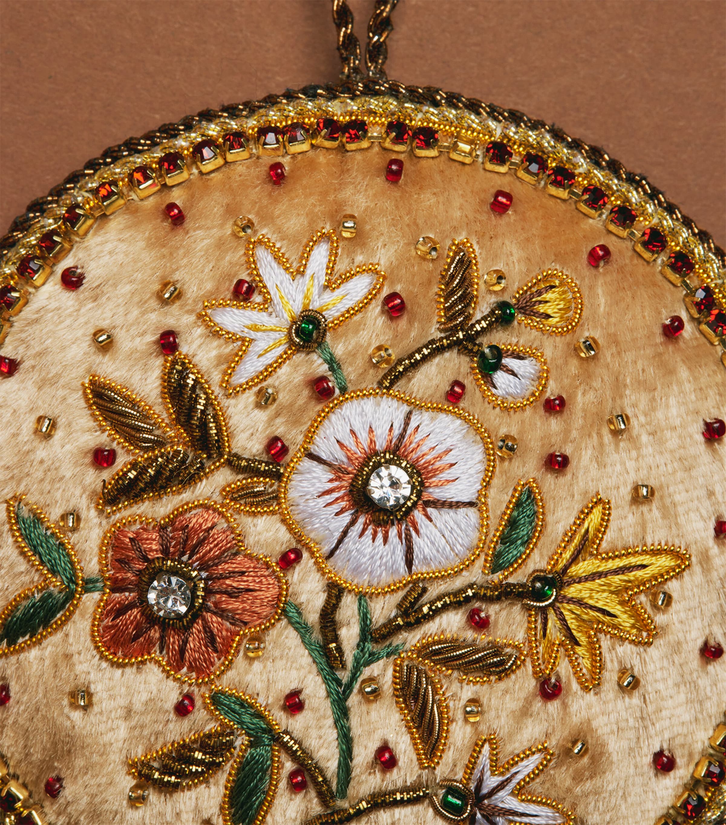 Tinker Tailor Velvet Embroidered Flower Tree Decoration Champagne Image 2