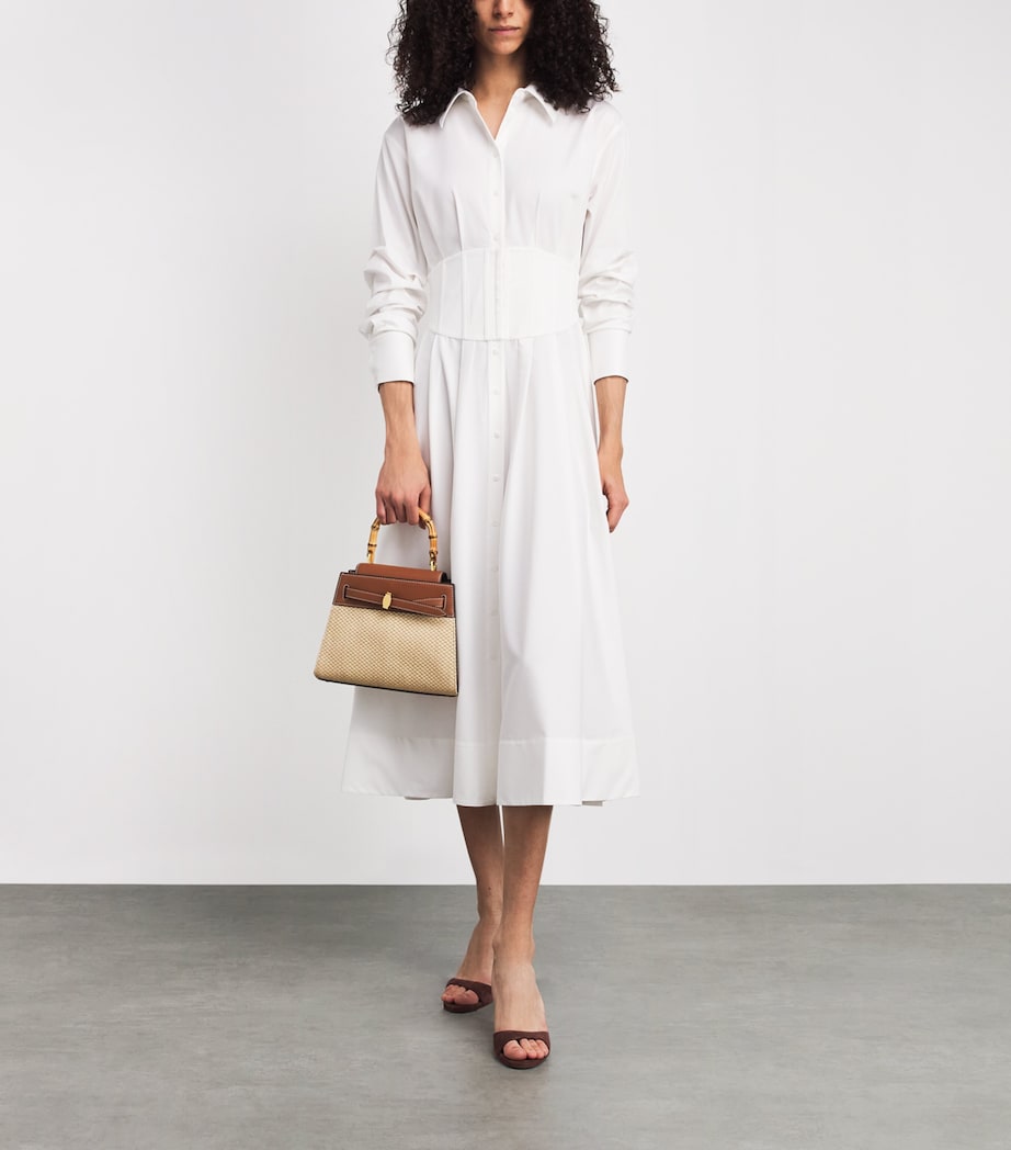 Raffia-Leather Dash Top-Handle Bag N1050 HAZELWOOD/NAT Image 4