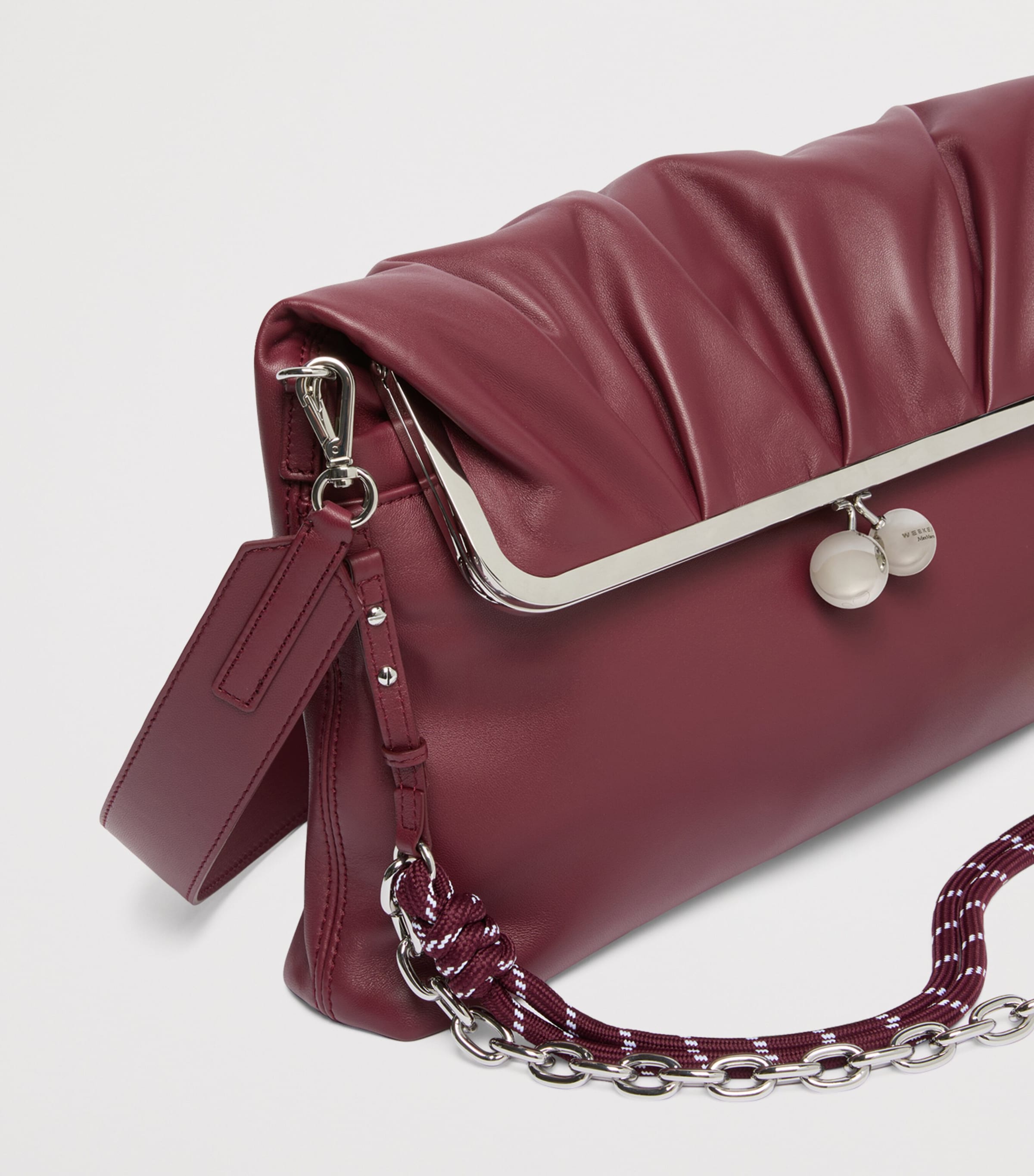 Weekend Max Mara Leather Pasticcino Clutch Bag Ruby Image 5