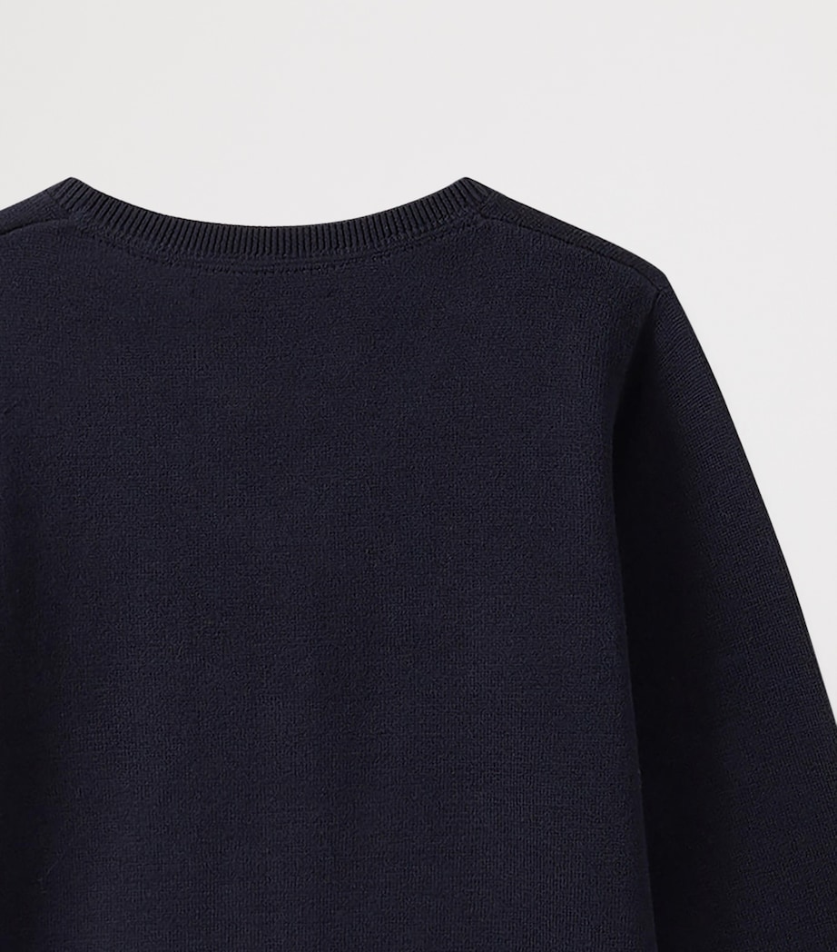 Bonpoint Cotton V-Neck Sweater (10-12 Years) Upb Marine Image 3