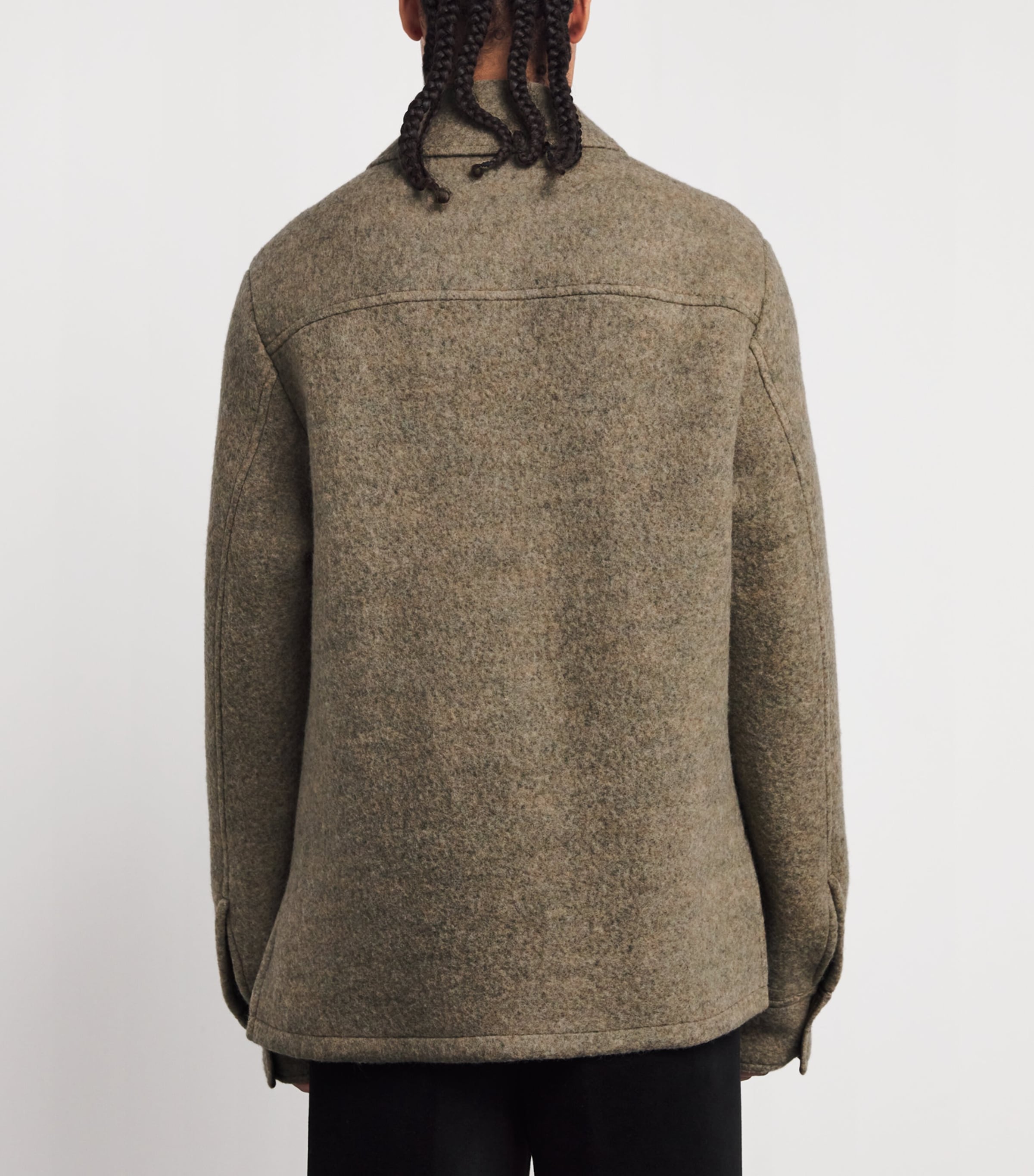 Wool-Blend Felted Melange Blouson Jacket FERN Image 4