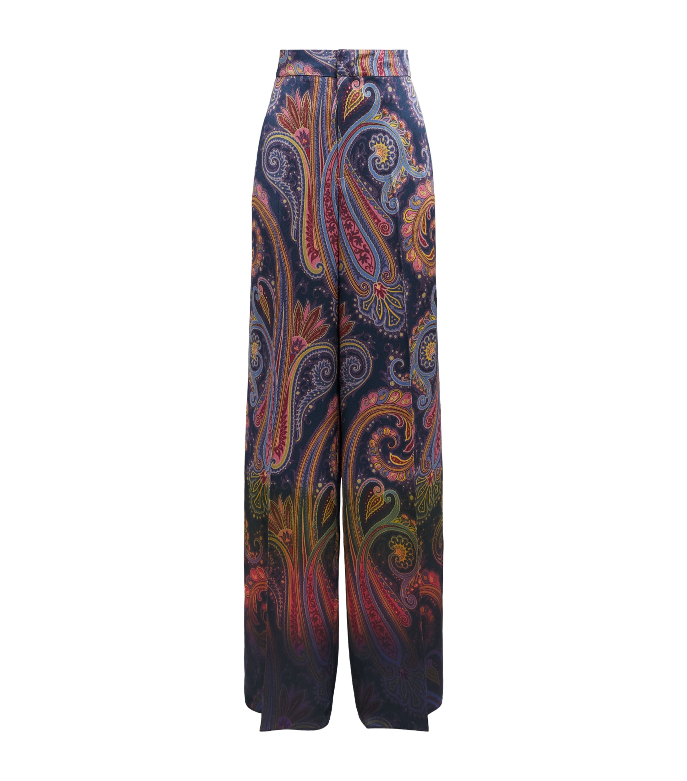 Etro Womens Satin Printed Chinos Print/blue Bs Image 1