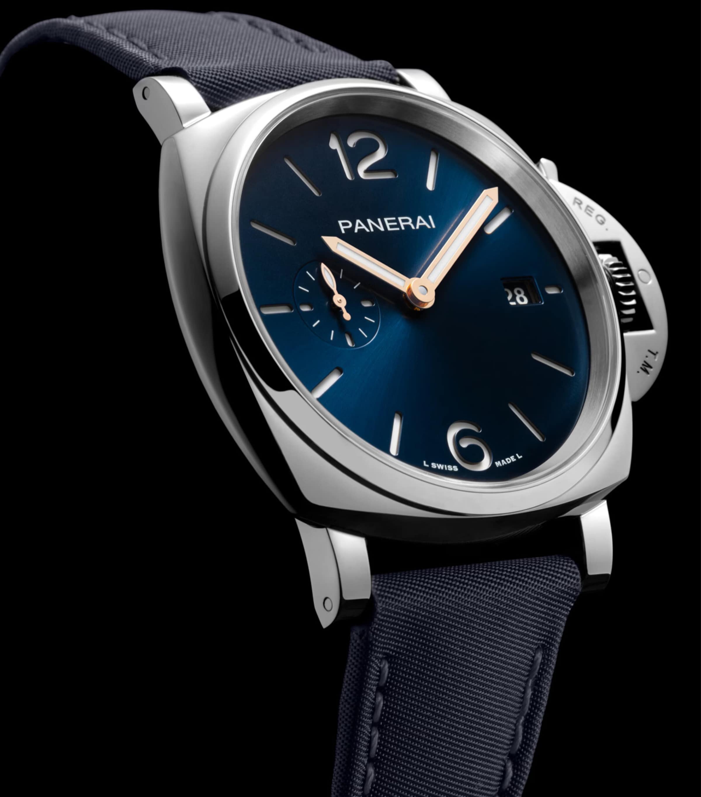 Panerai Stainless Steel Luminor Due Watch 42mm Blue Image 4