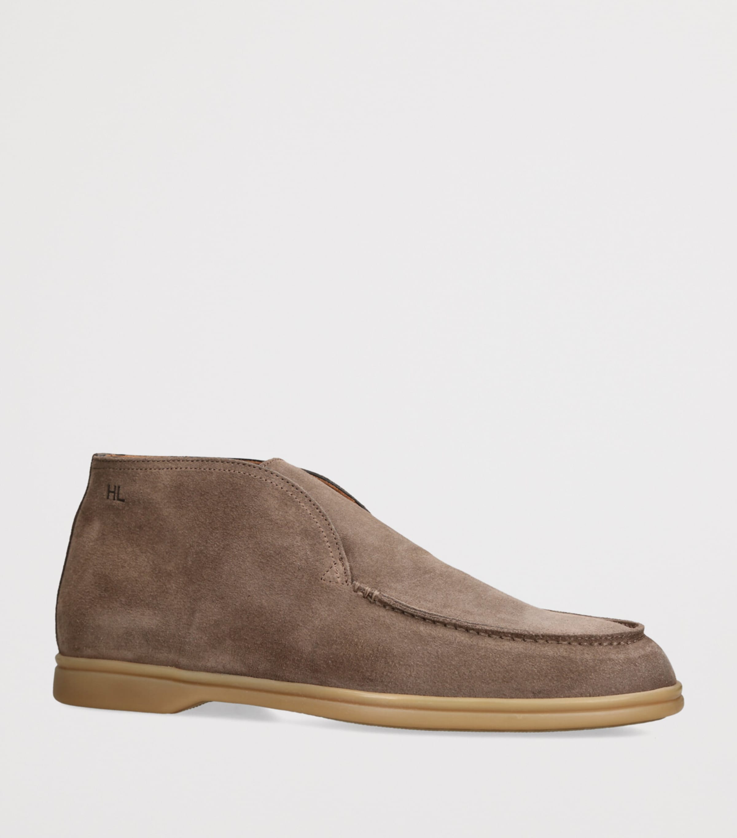 Suede Rain-Resistant Tower Ankle Boots BROWN Image 3