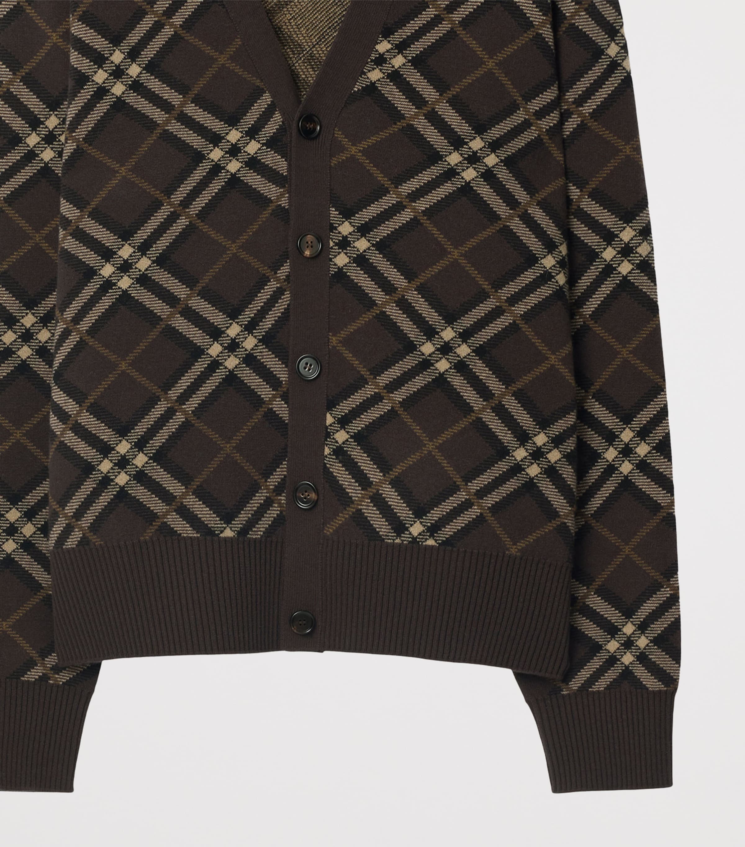 BURBERRY Blend Cardigan カーディガン 8055730 L Burberry Check wool blend cardigan | The Fashion Square