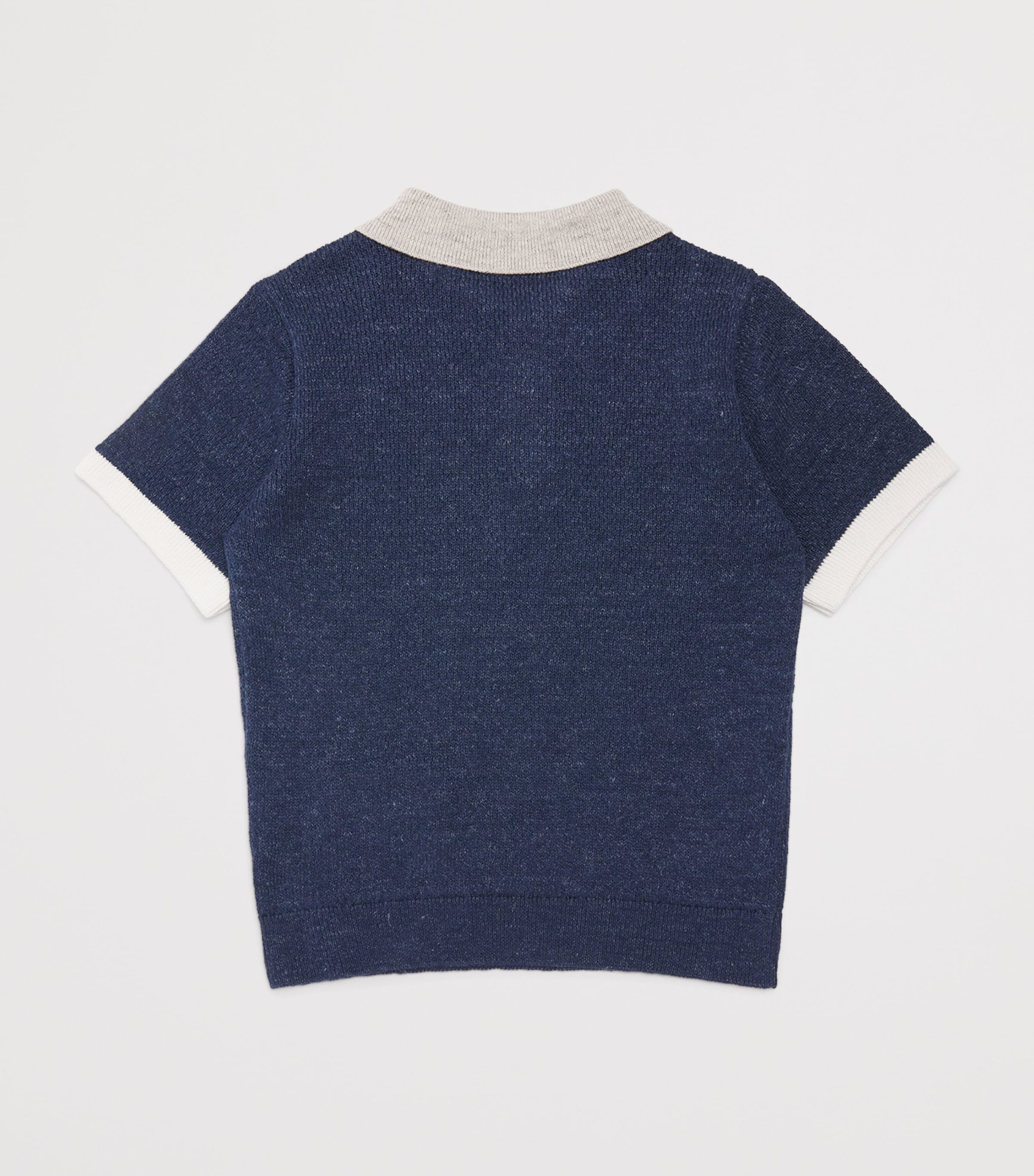Linen-Cotton Polo Sweater (2-16 Years) 831GR Image 2