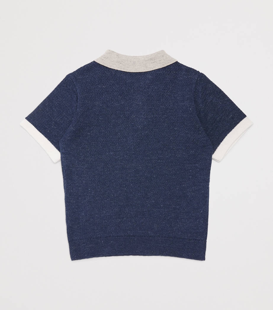 Linen-Cotton Polo Sweater (2-16 Years) 831GR Image 2