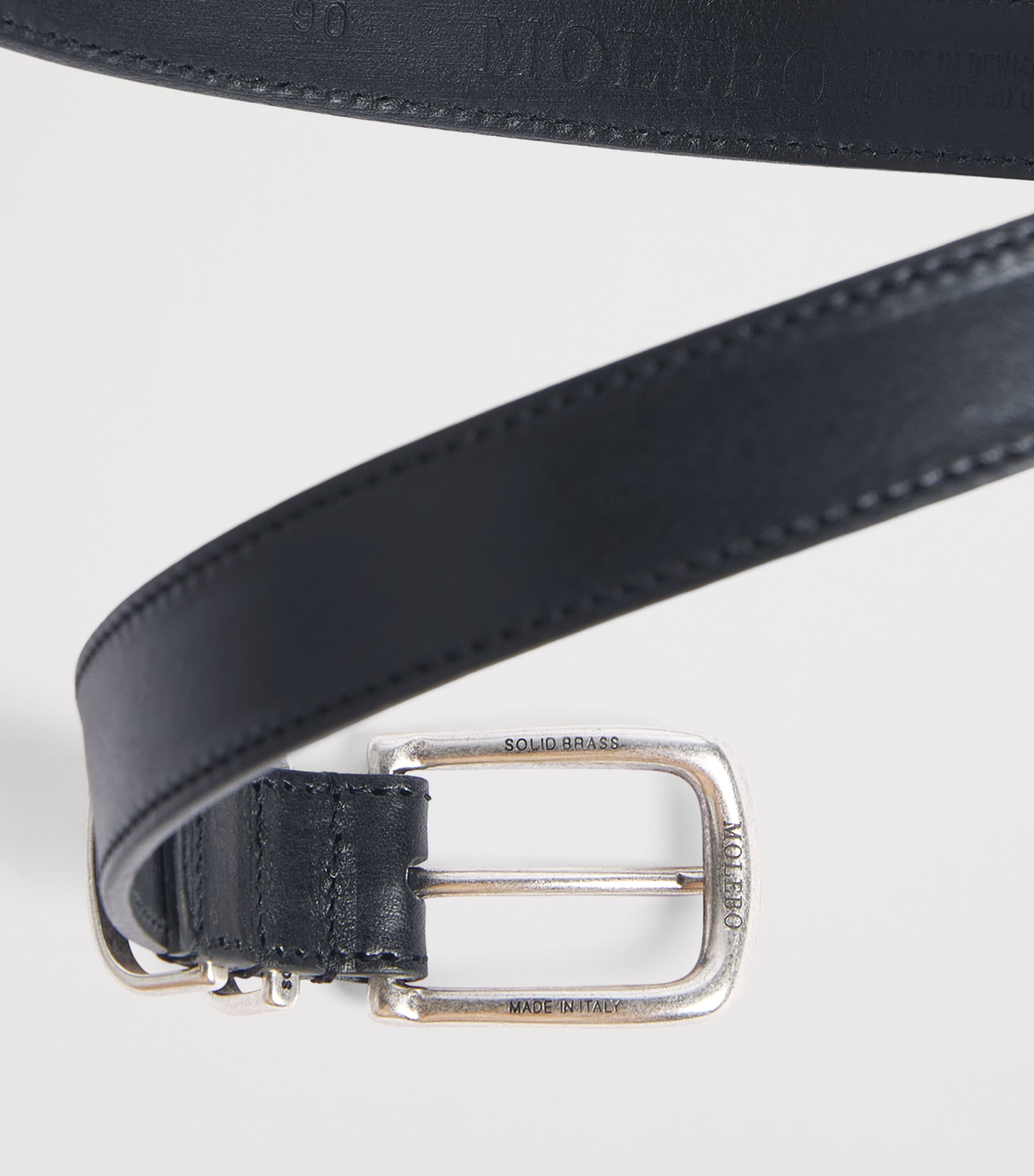 Molebo Leather Double-Loop Western Belt Black Leather Image 3