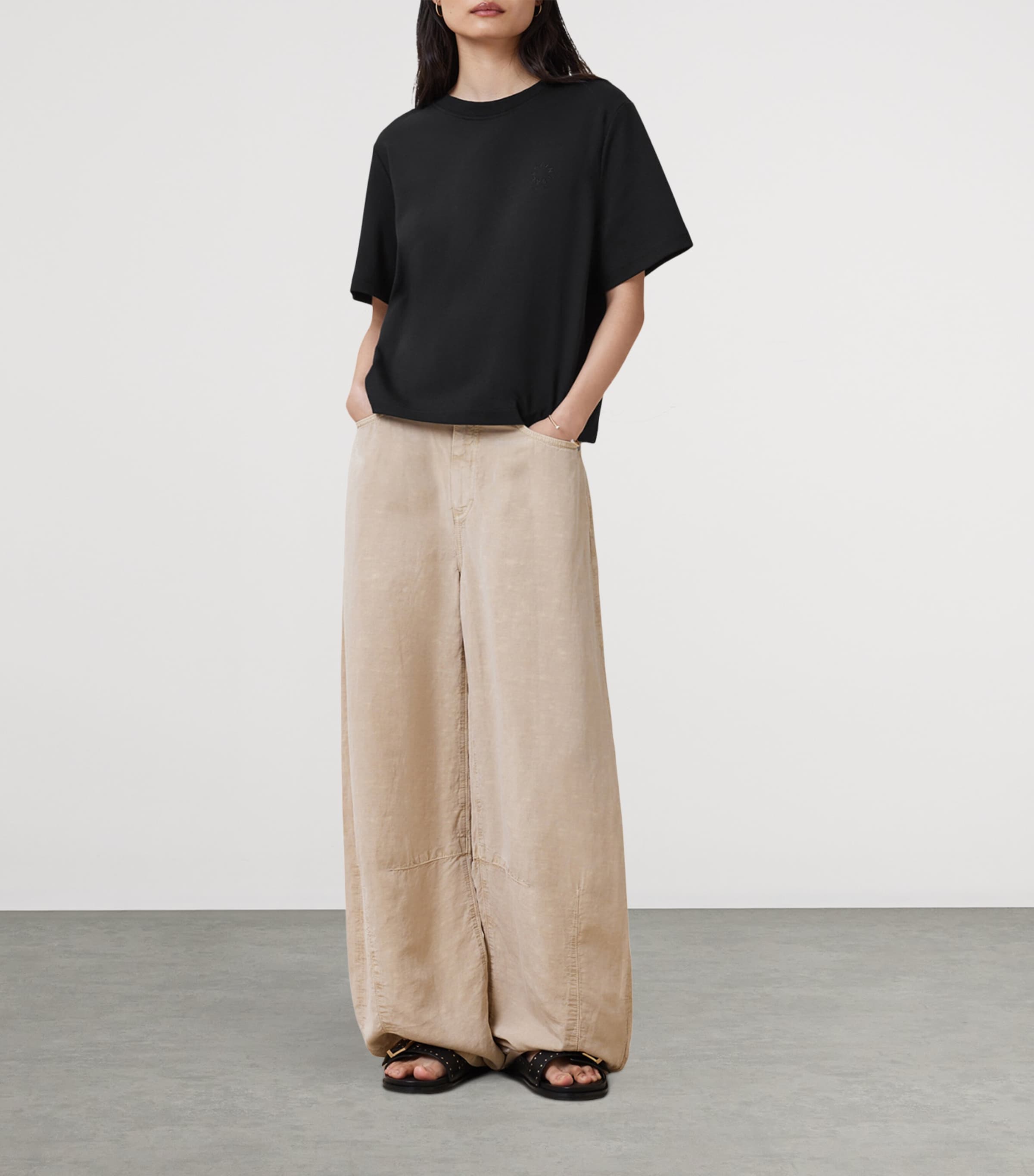 AllSaints Womens Organic Cotton Lisa Haven T-Shirt Black Image 5