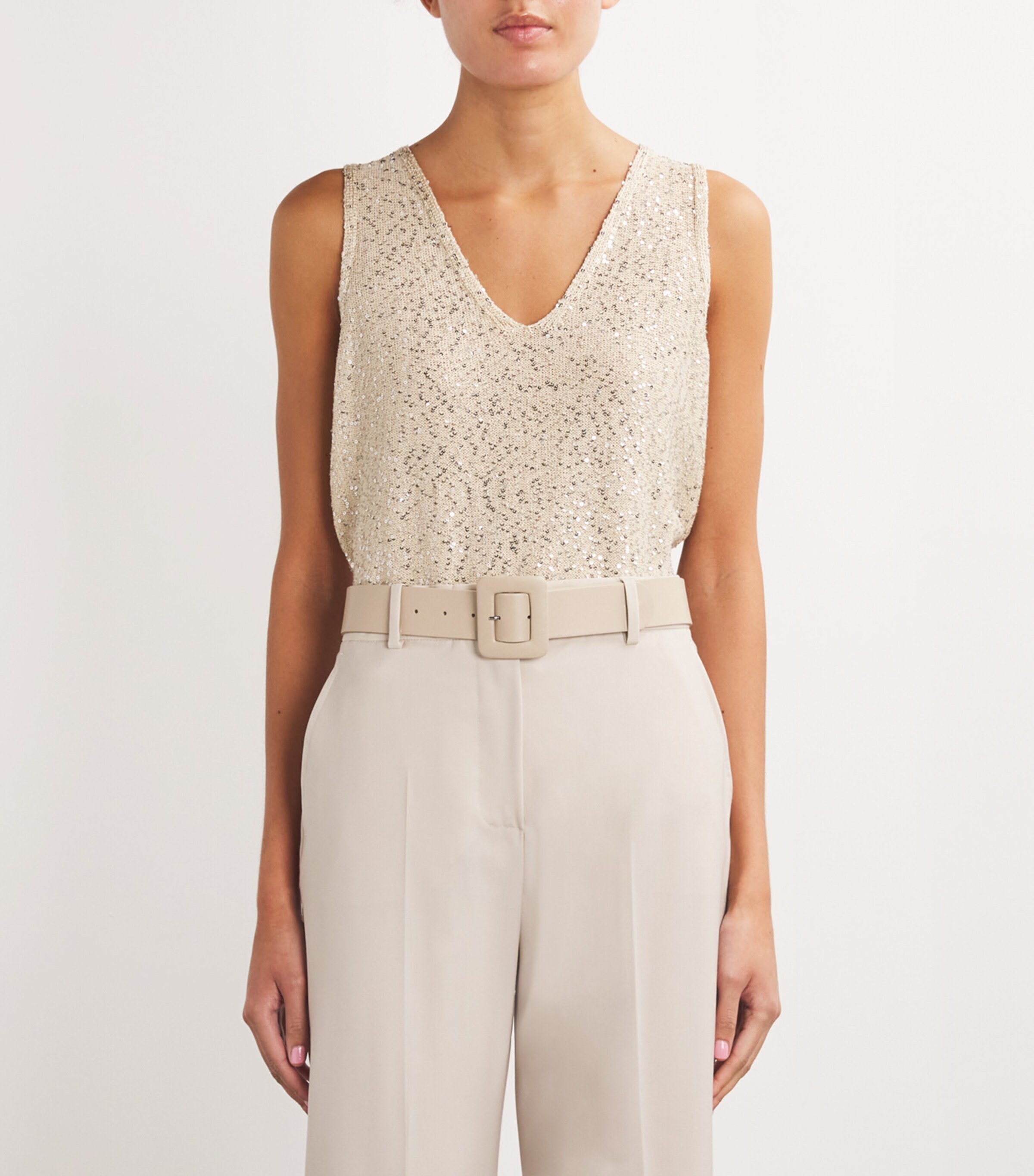 Nappa Leather Tonal Belt SAND Image 2