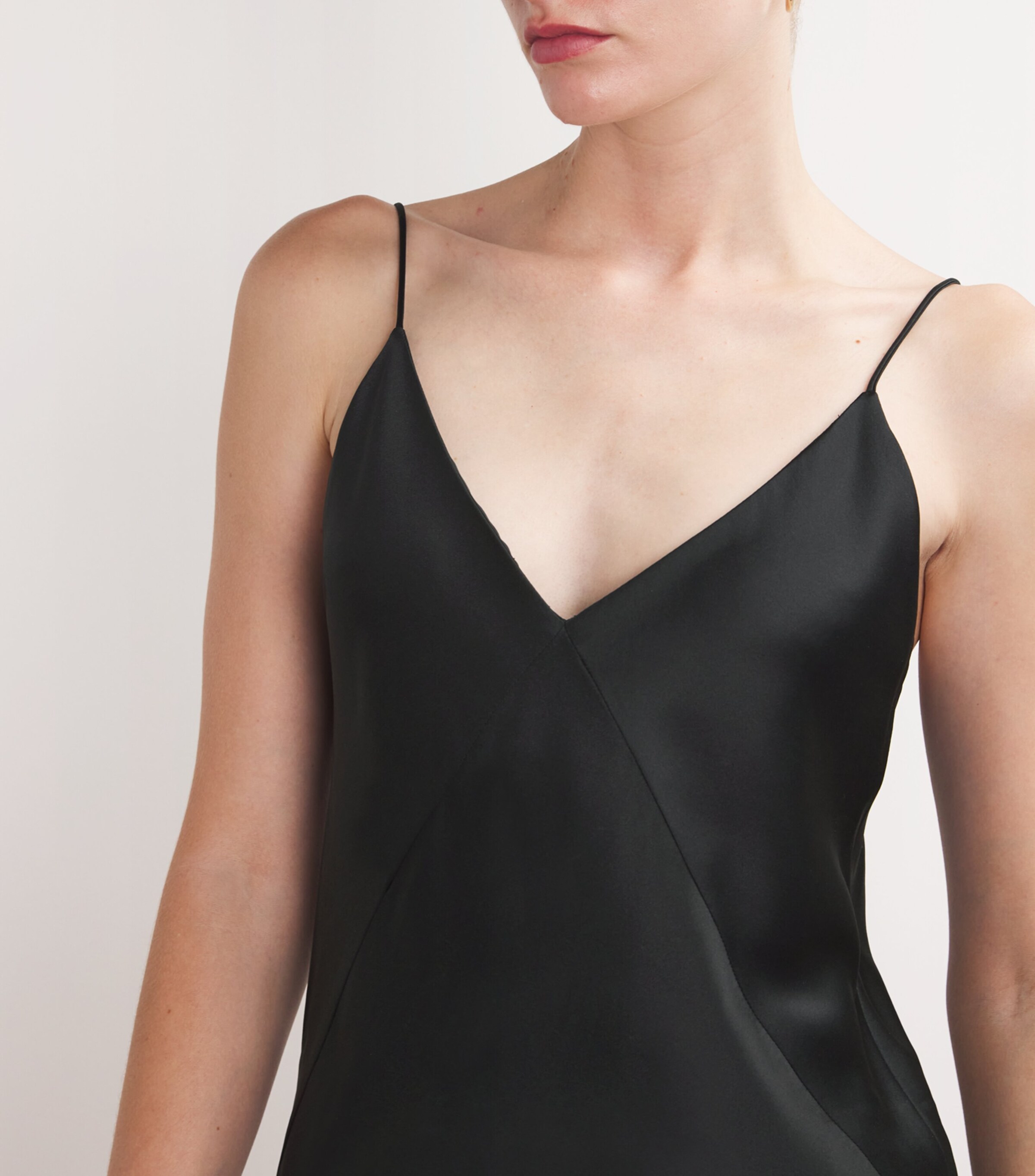 Silk-Blend Cami Top BLACK Image 6