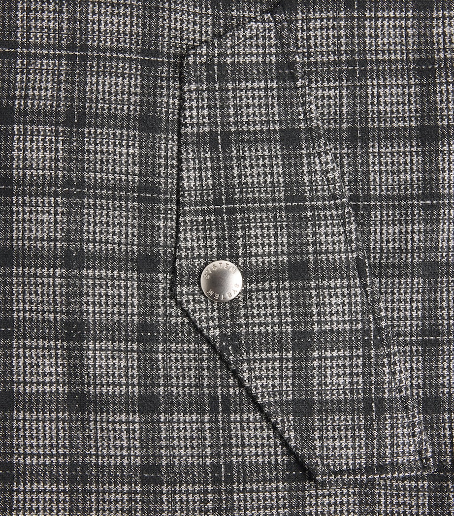 System Mens Check Bomber Jacket Dark Grey Image 6