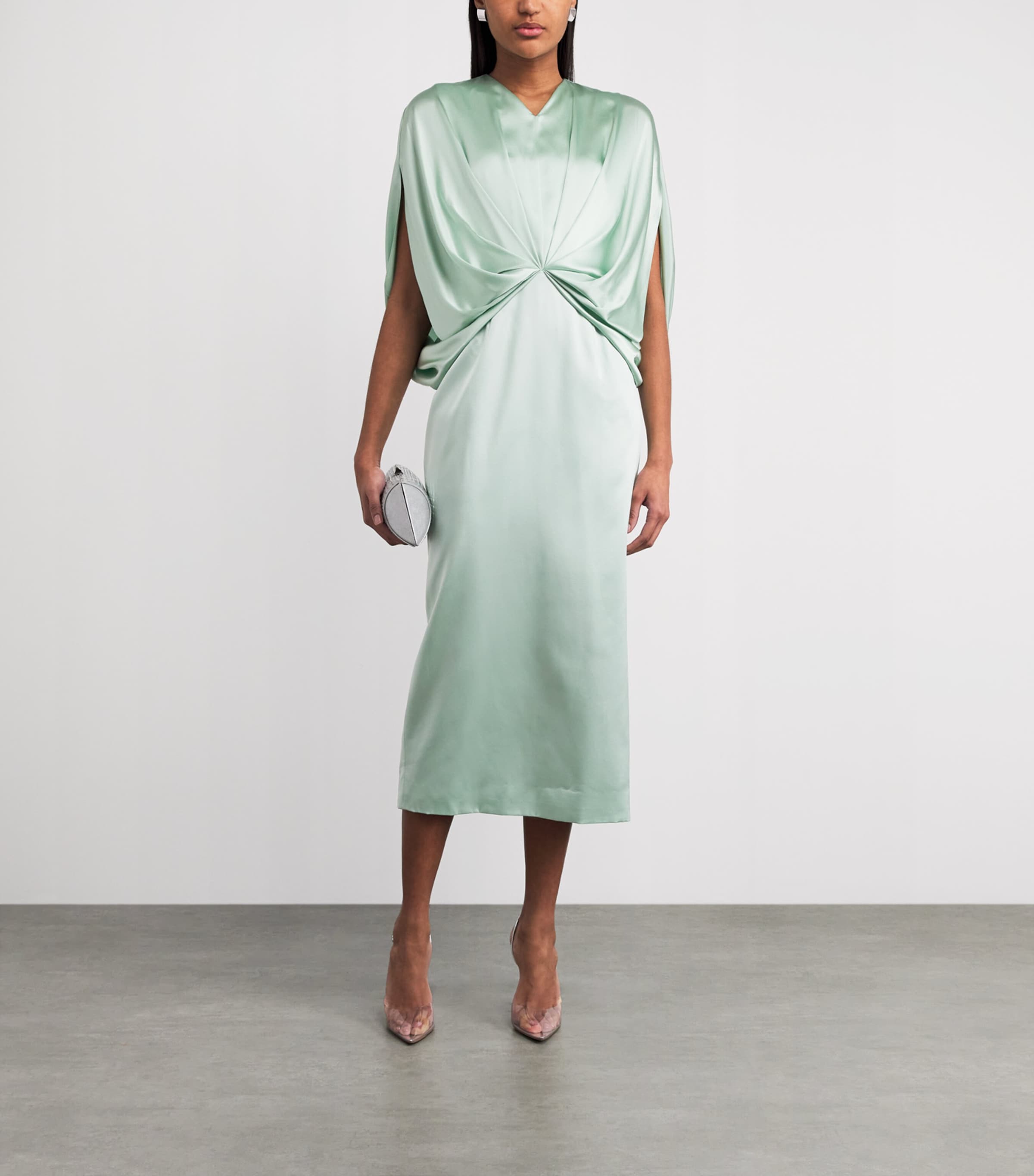 Roksanda Womens Silk Tari Midi Dress Opaline Image 2
