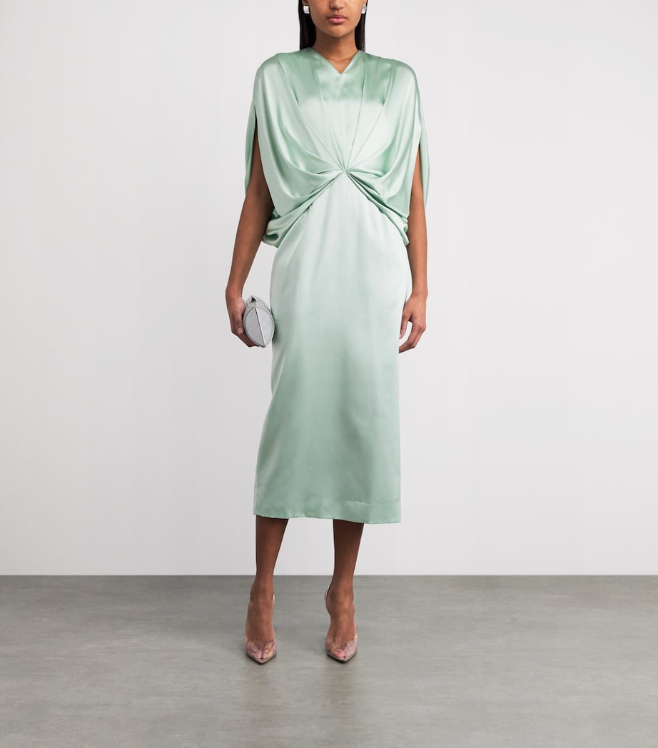 Roksanda Womens Silk Tari Midi Dress Opaline Image 2