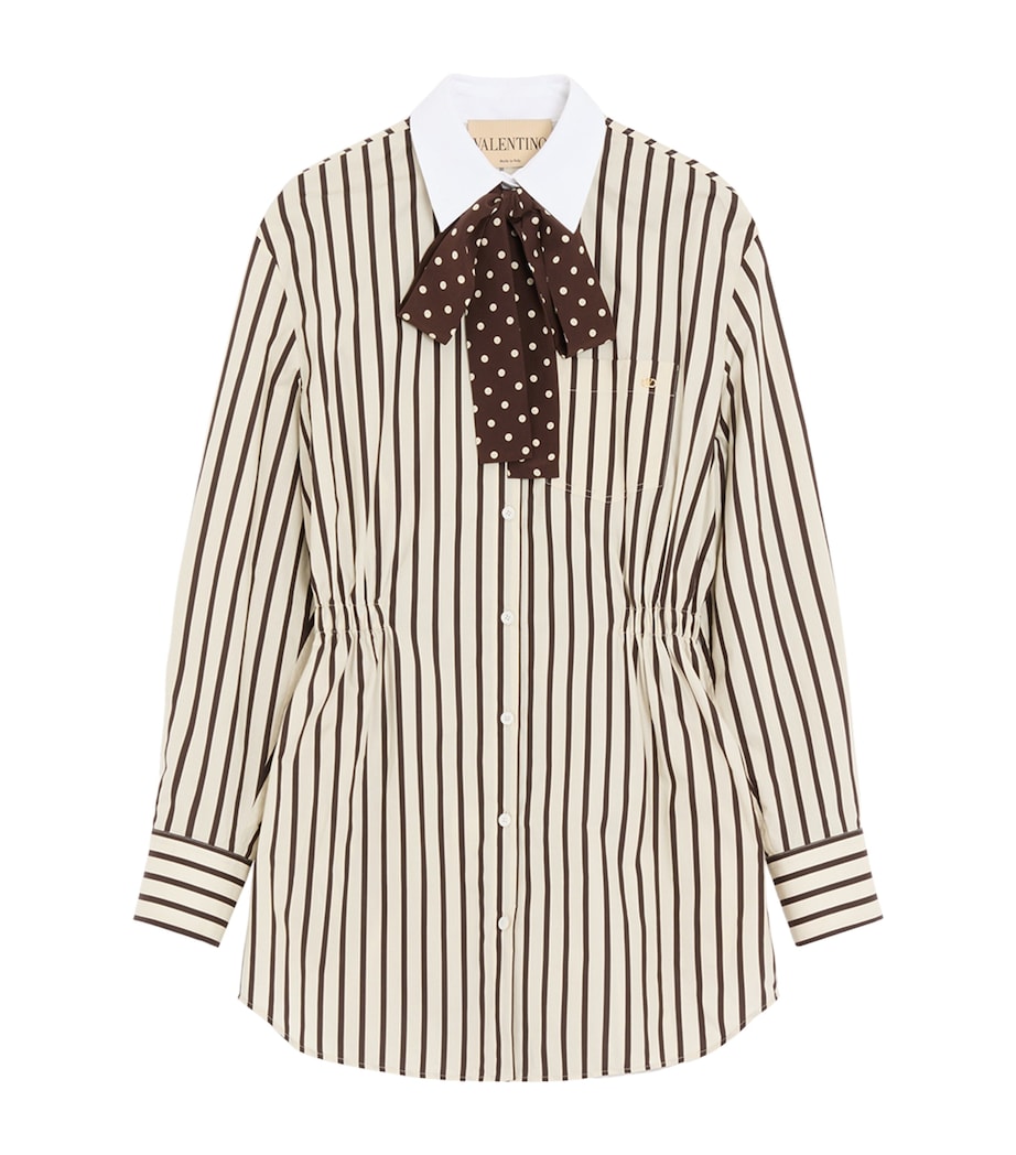 Valentino Womens Cotton Stripe Mini Shirt Dress Image 1