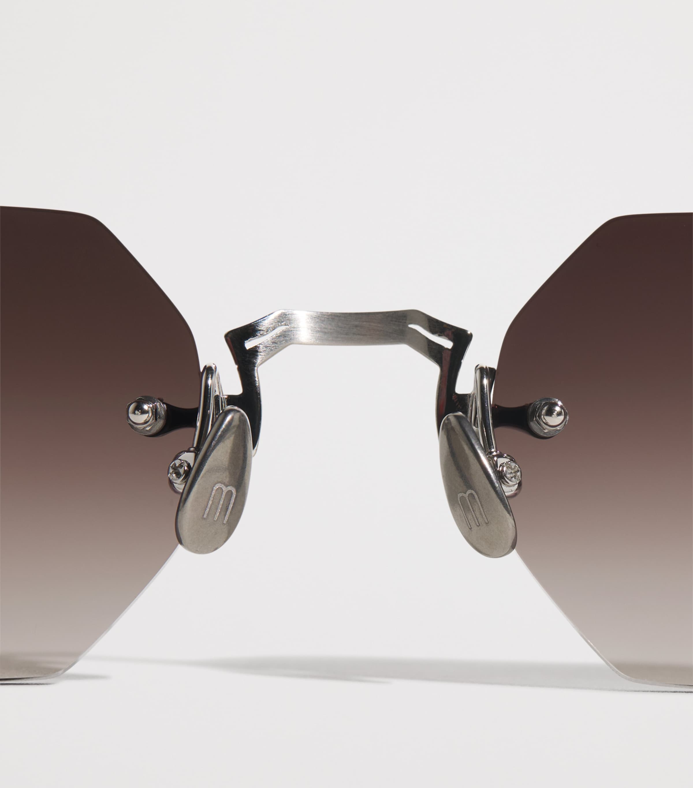 Matsuda M5010 Octagonal Sunglasses Brushed Slvr Blk Gry Image 5