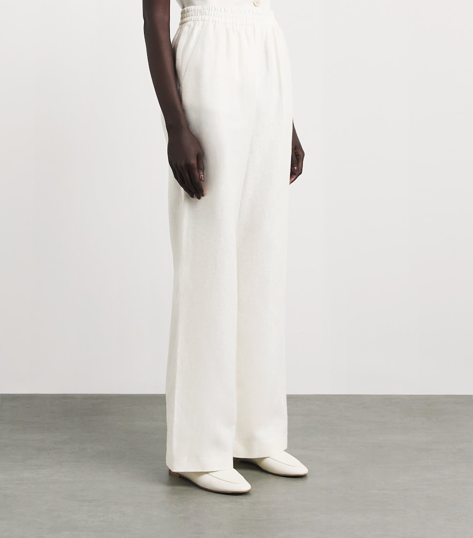 Eleventy Linen-Blend Elasticated Trousers Avorio Image 4