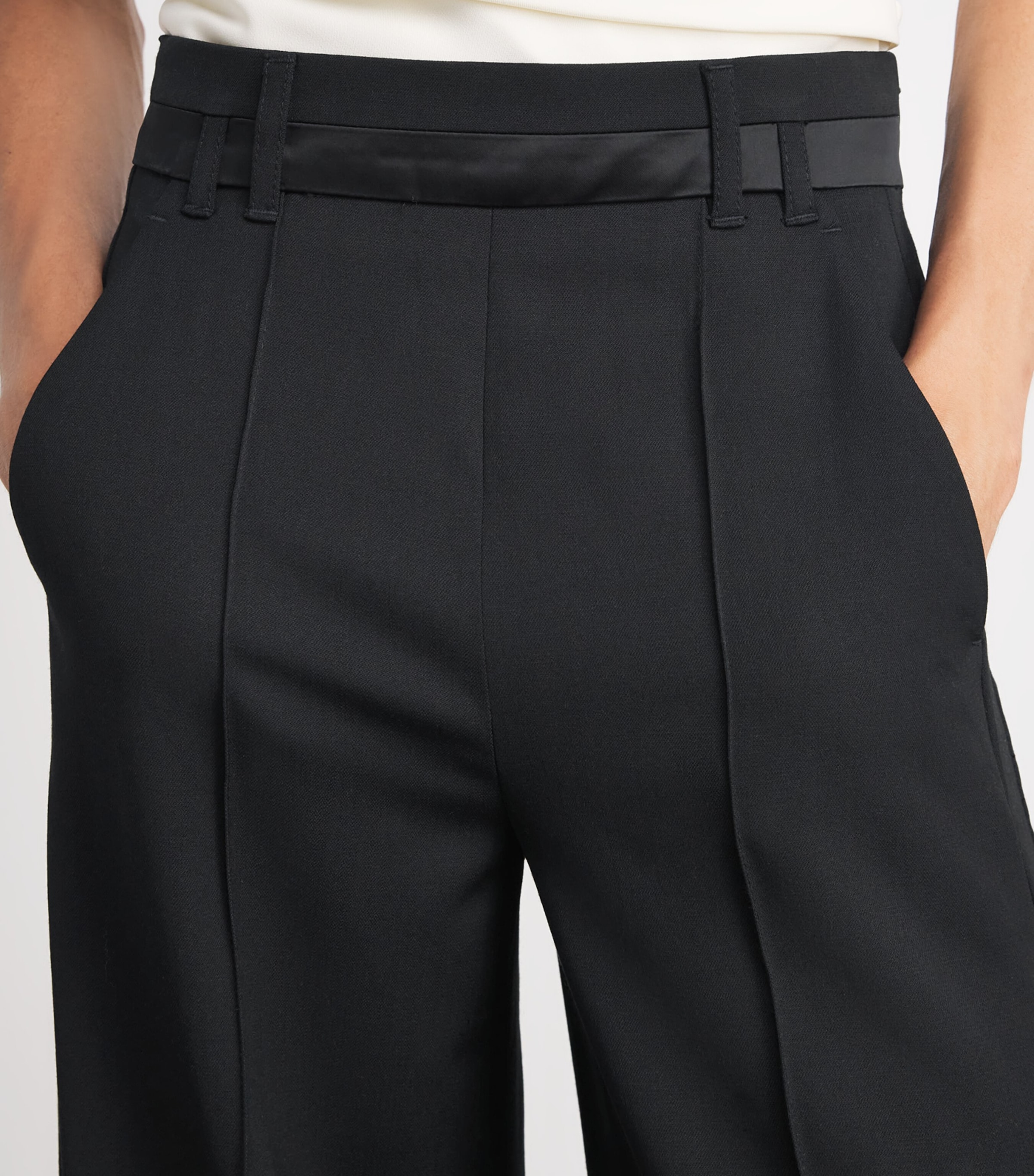 ME+EM Womens Wide-Leg Tux Trouser Black Image 3