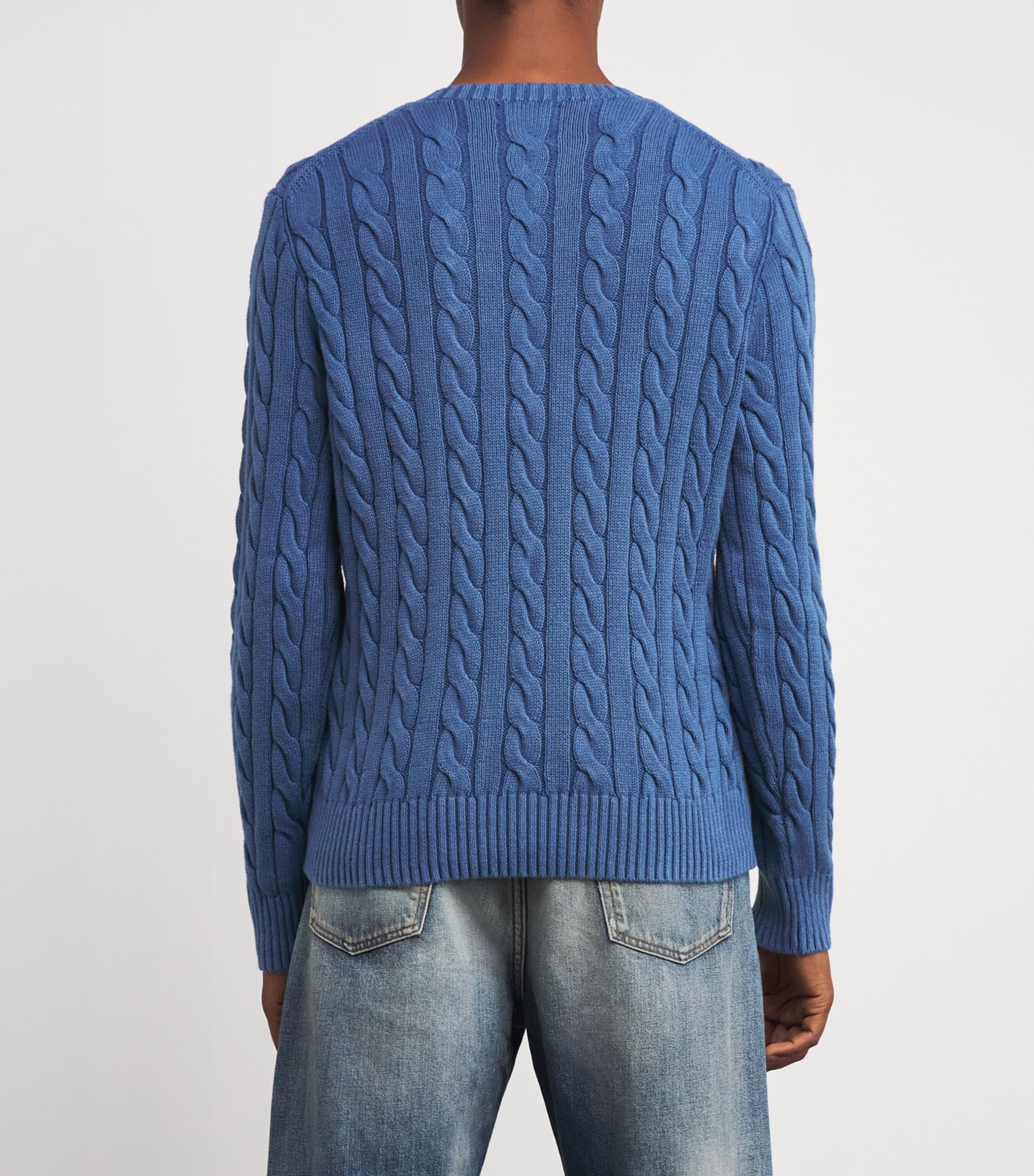 Cotton Crew-Neck Sweater NAVY Image 4