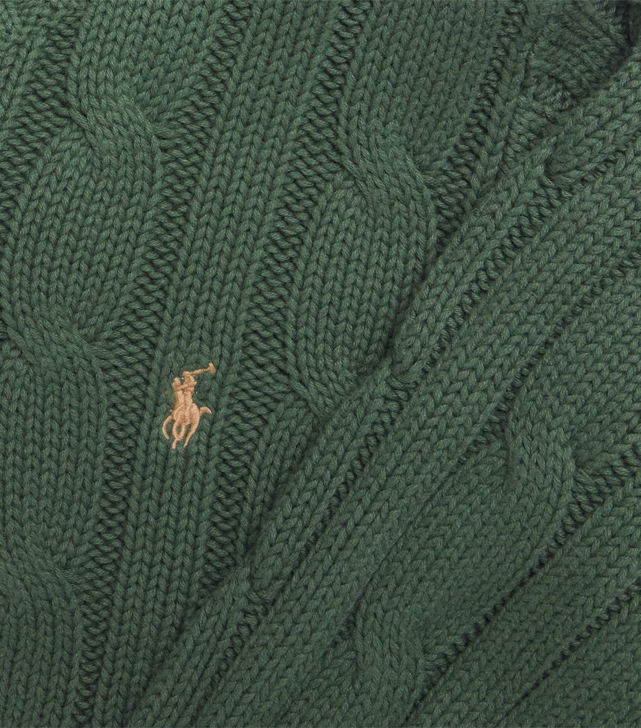 Cotton Cable-Knit Sweater (6-14 Years) GREEN Image 3