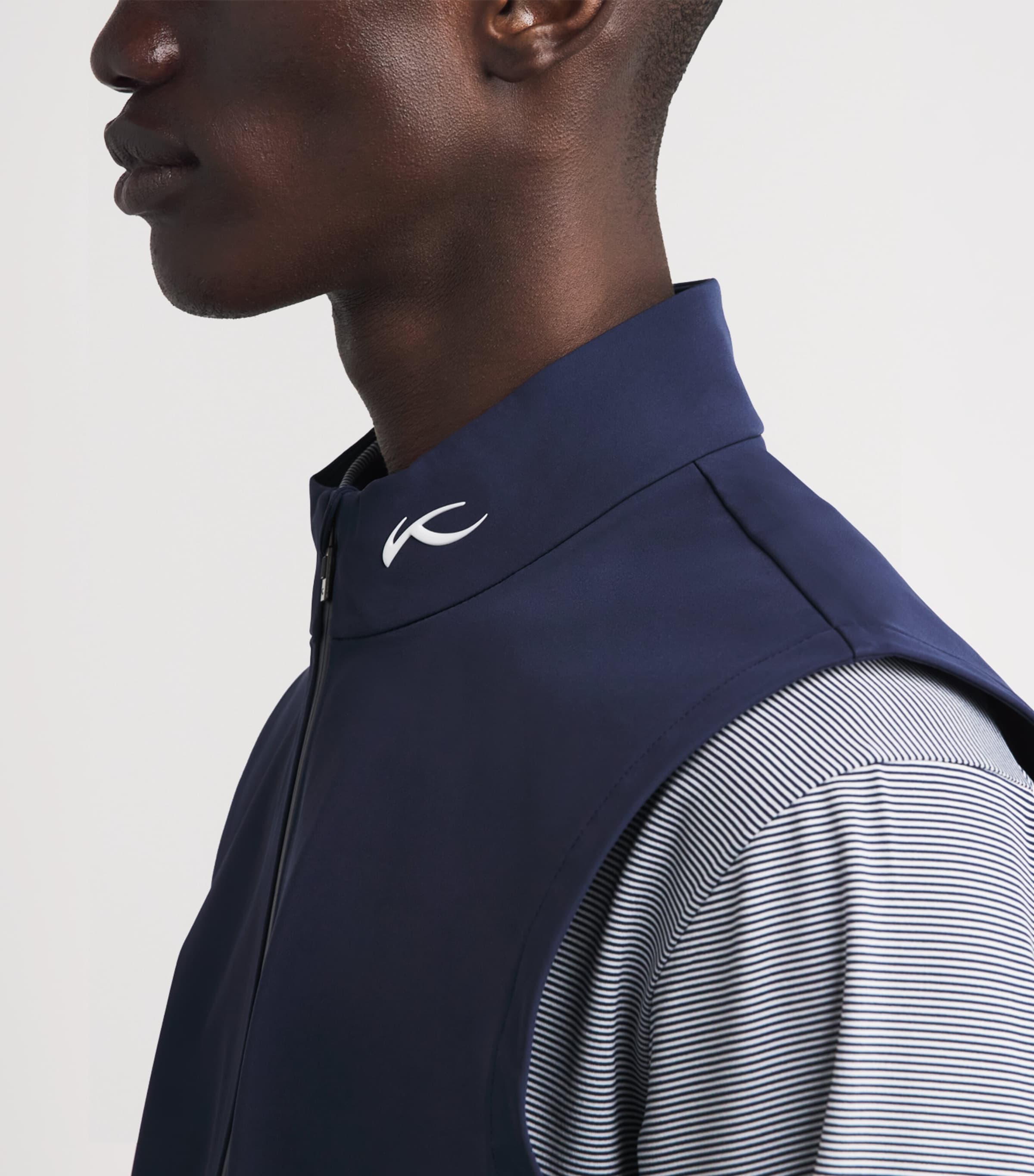 KJUS Mens Downswing Wind Vest Atlat Blue Image 3