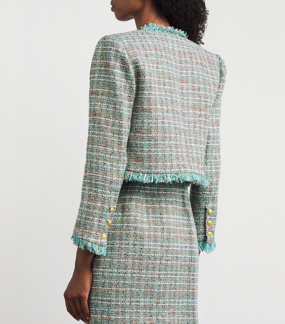 Tweed Cropped Clydie Blazer 1934PKE LAGN/LT BRWN Image 4