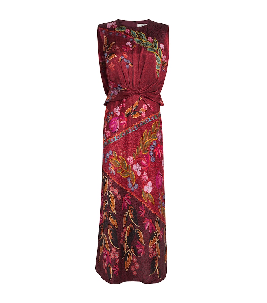 Satin Terrazzo Print Gwen Midi Dress 2421-GARNET TERRAZZO Image 1