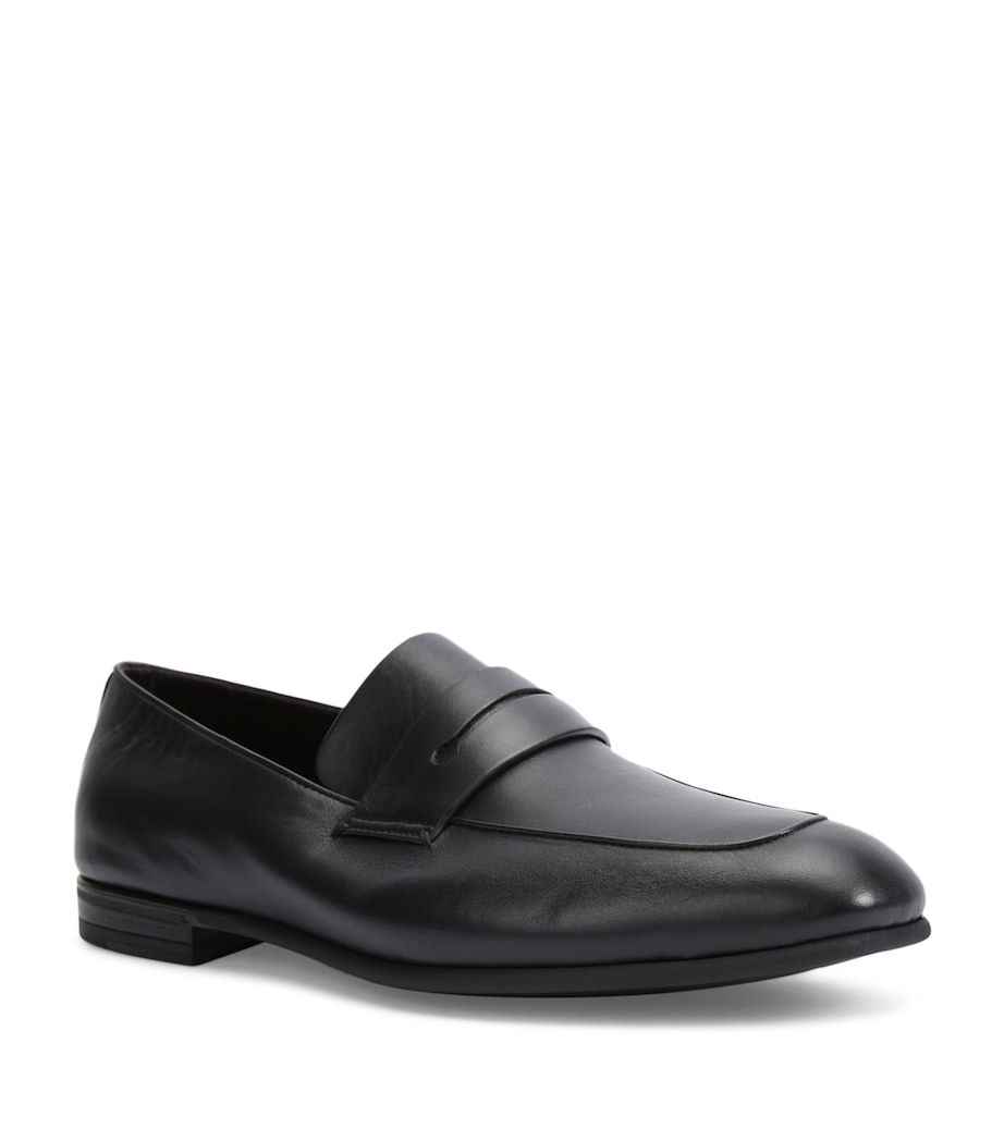 Leather Asola Penny Loafers NAVY Image 1