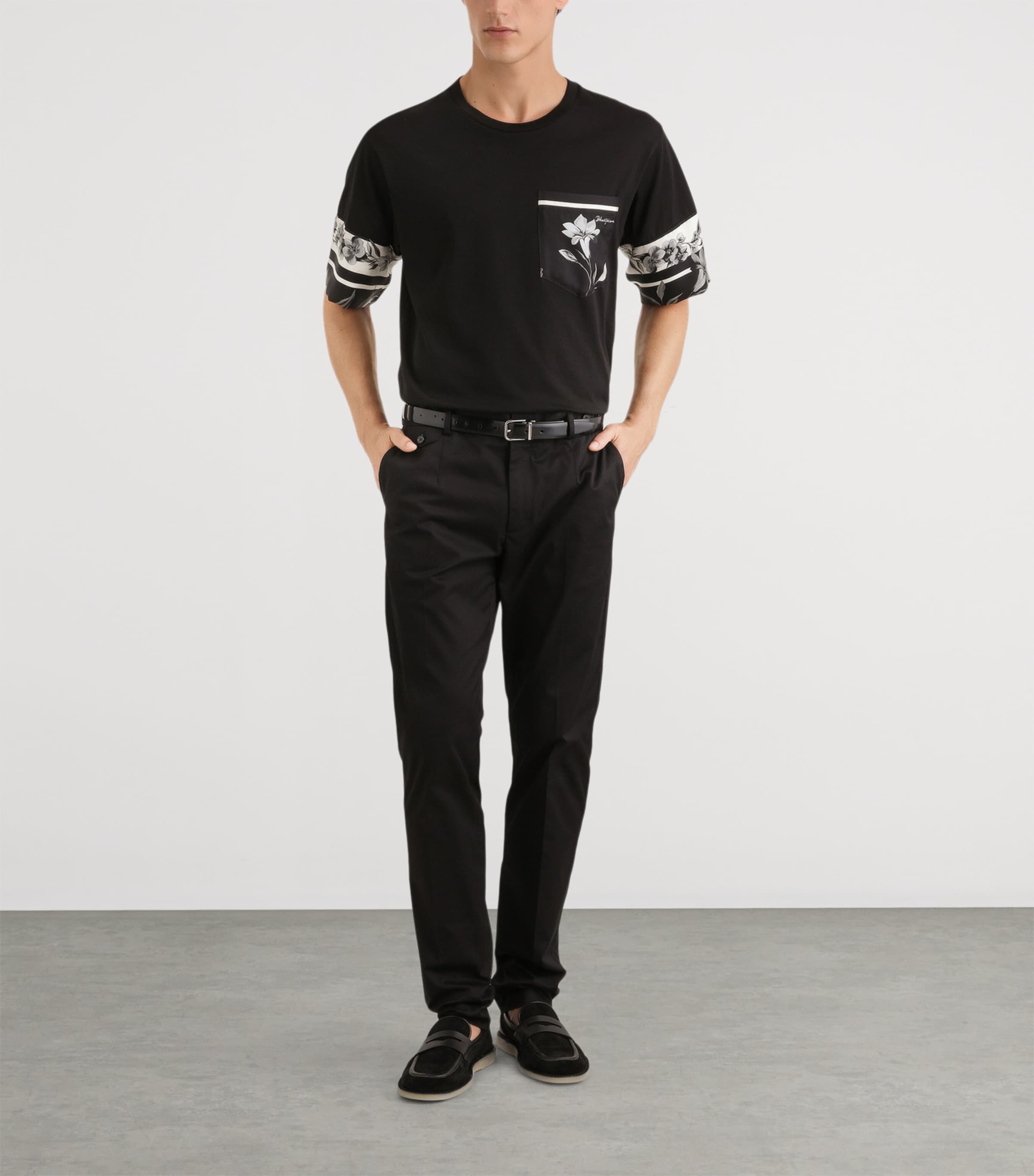 Cotton-Silk Graphic T-Shirt N0000-BLACK Image 2