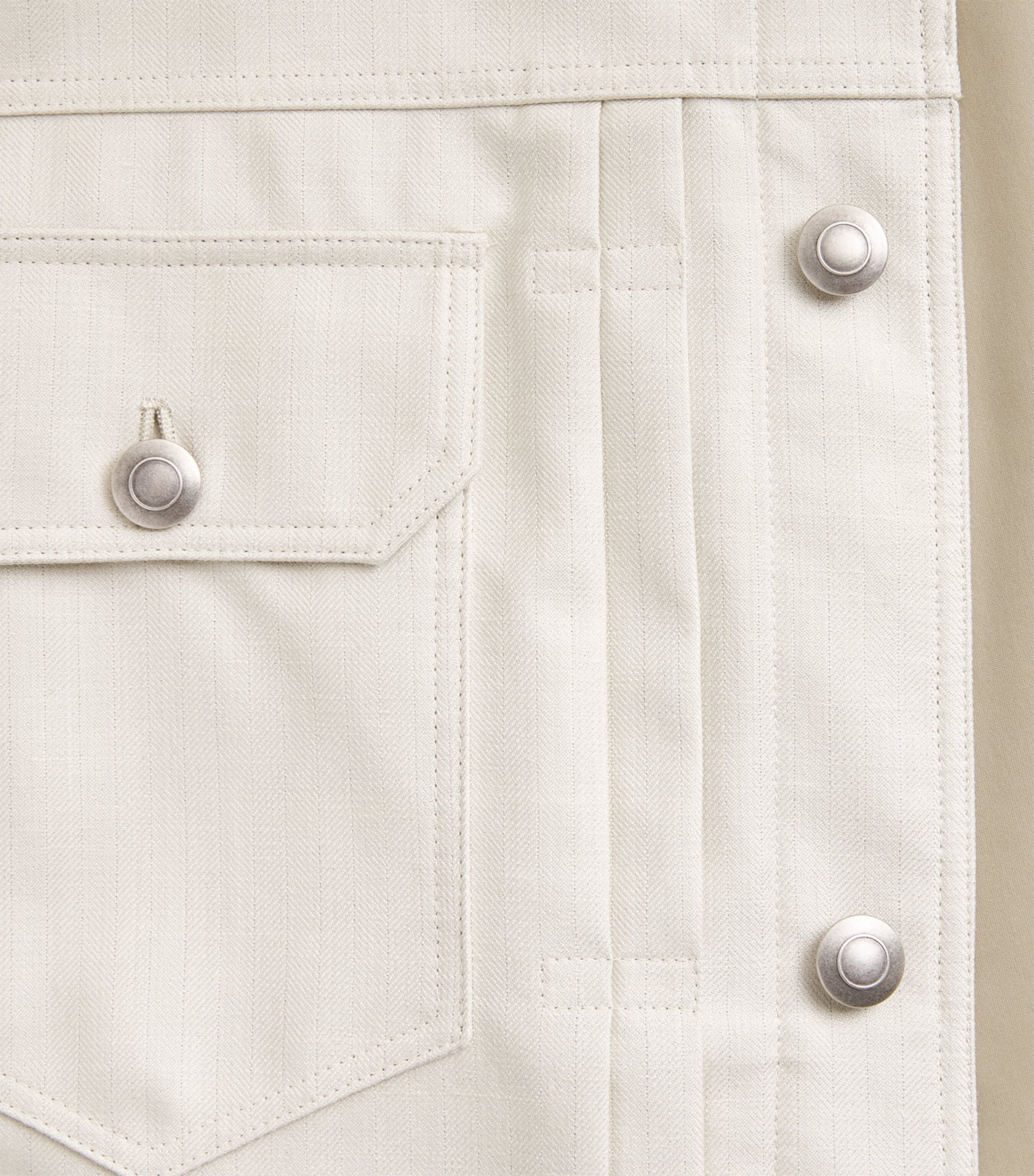 Wool-Silk-Blend Denim Jacket 0007 BIANCO Image 5