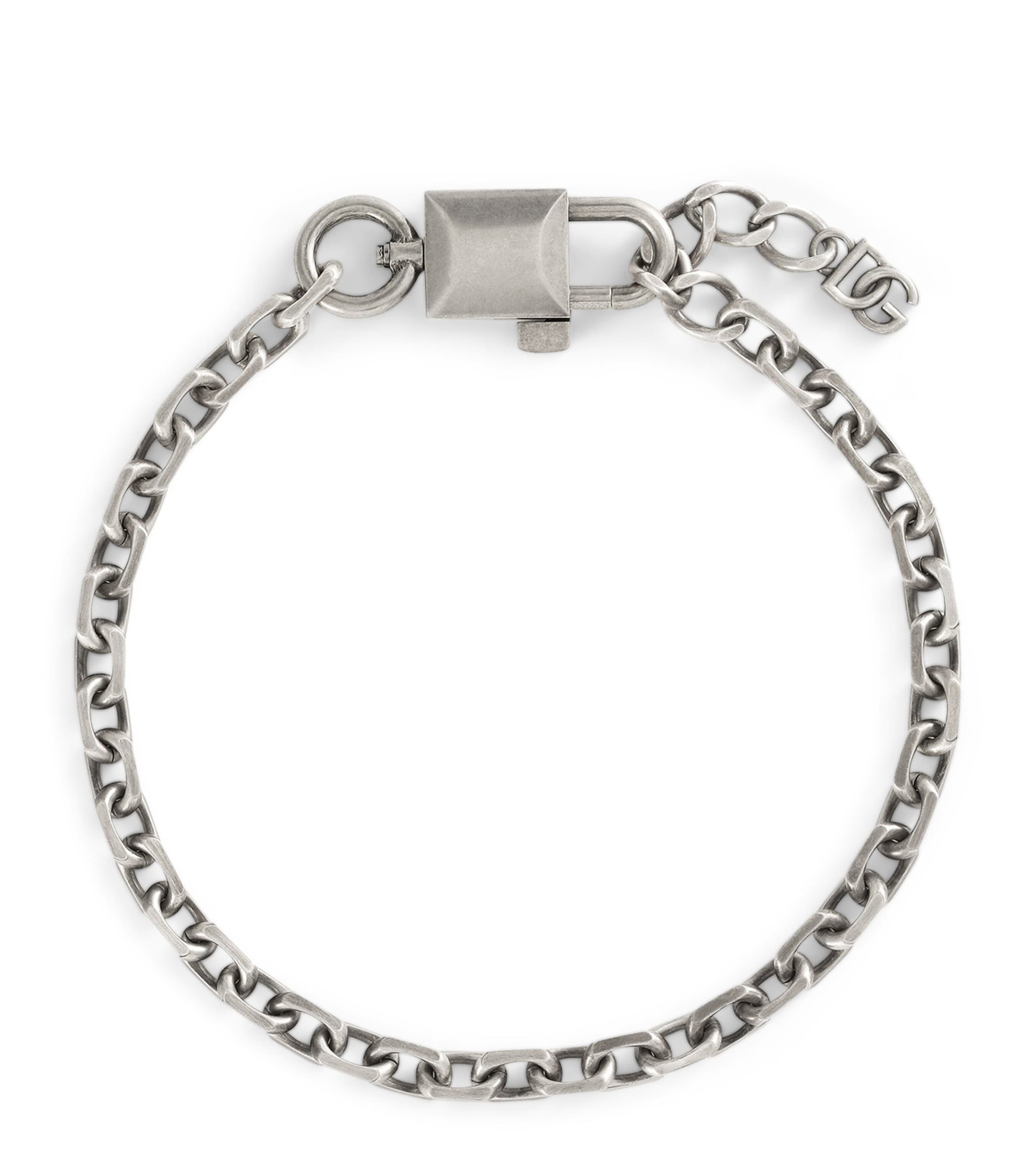 Dolce&Gabbana Chunky Padlock Necklace Antique Silver Image 1