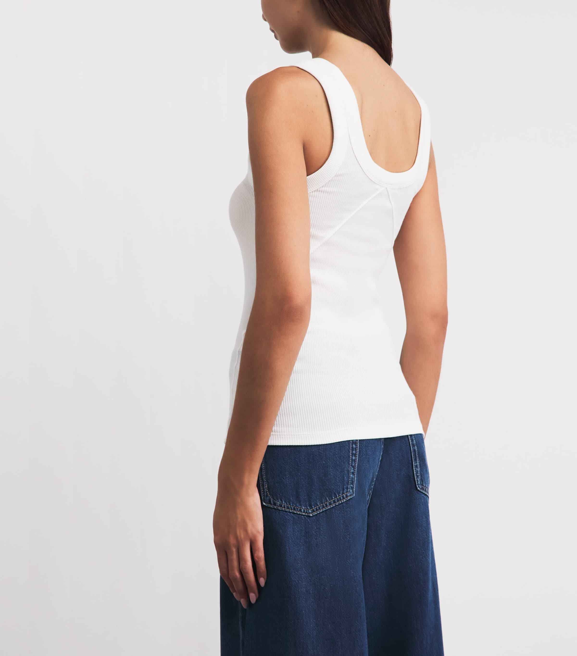 Rag & Bone Womens The Essential Rib Tank Top White Image 5