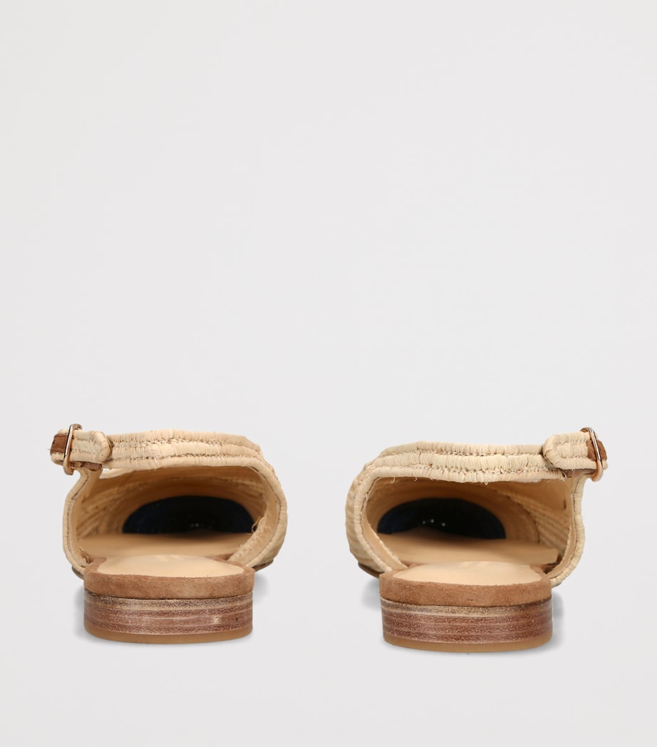 Gabriela Hearst Raffia Slingback Ballet Flats Beige Image 2