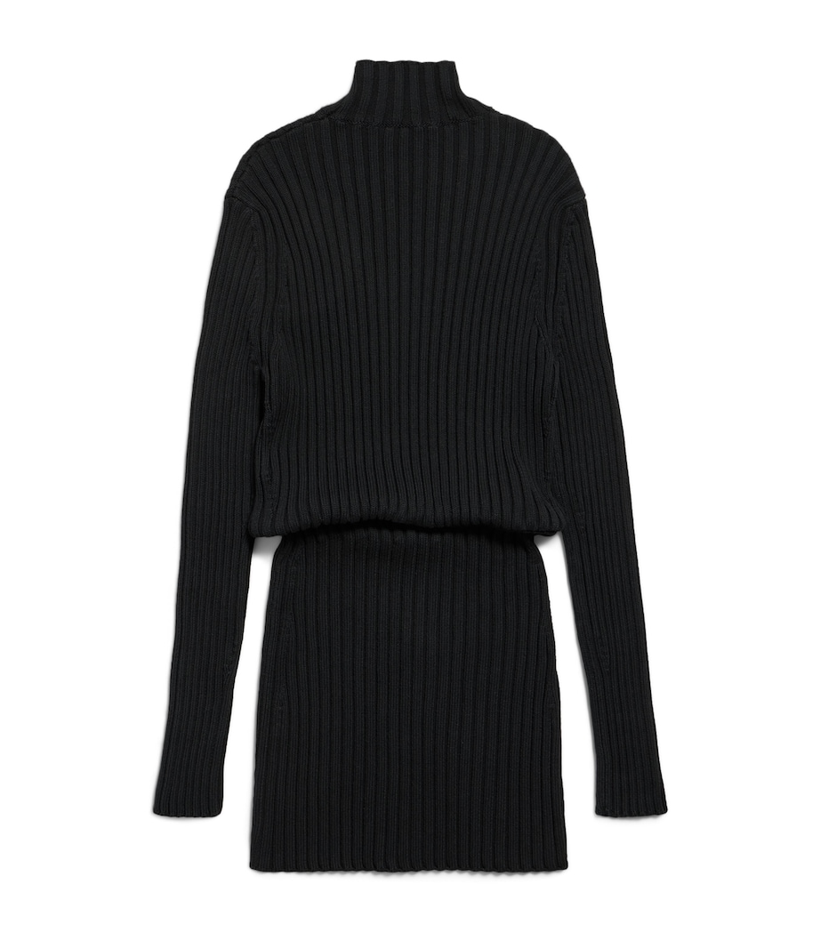 Balenciaga Womens Cotton-Blend Hourglass Mini Dress Image 6