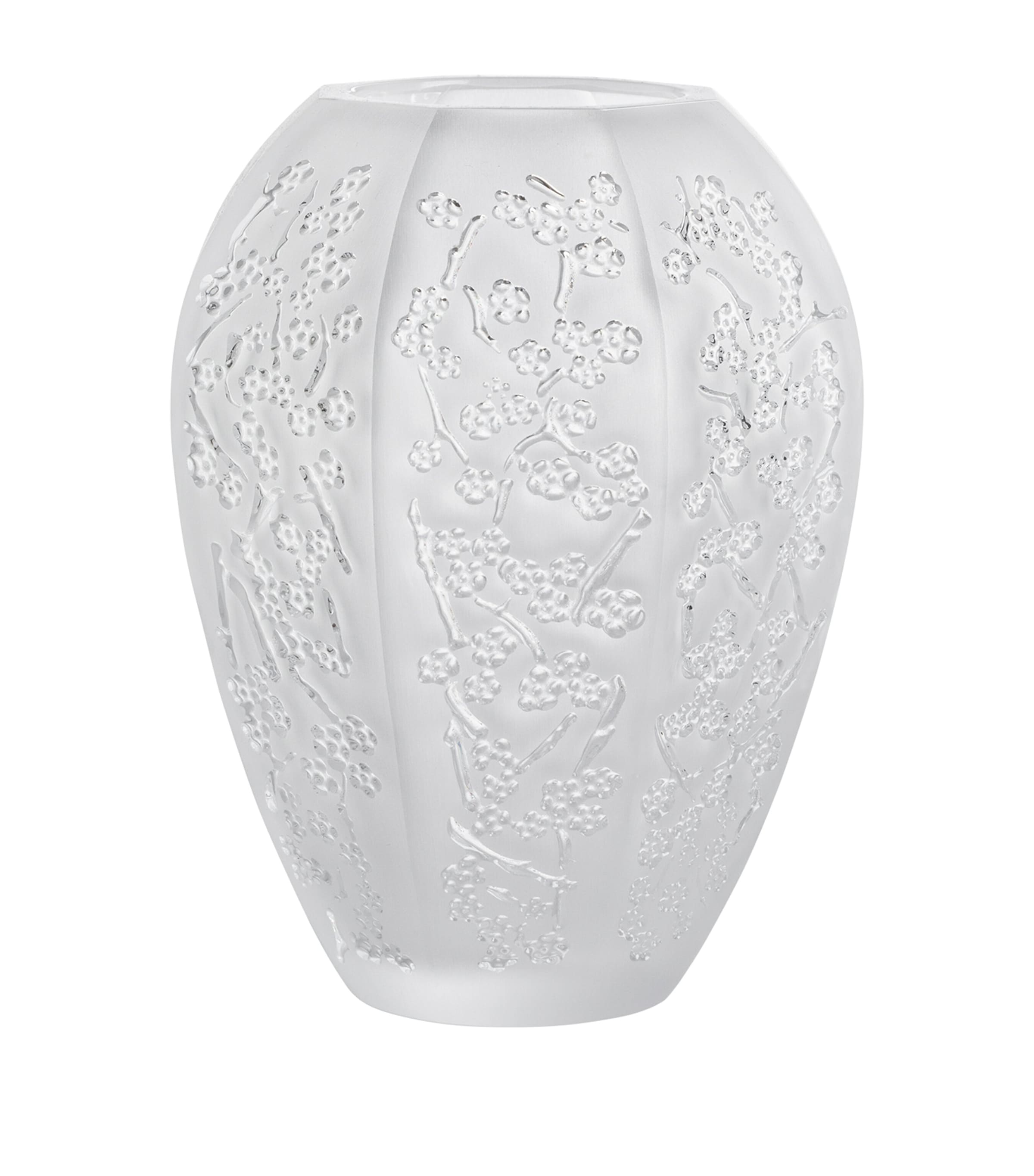 Lalique Medium Crystal Sakura Vase In Clear