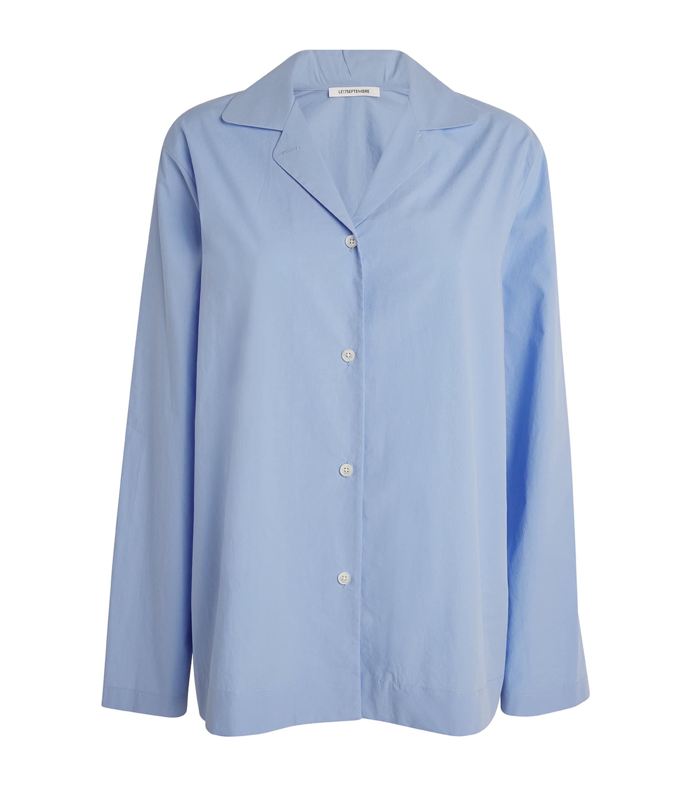 Le 17 Septembre Cotton Pyjama Shirt In Blue