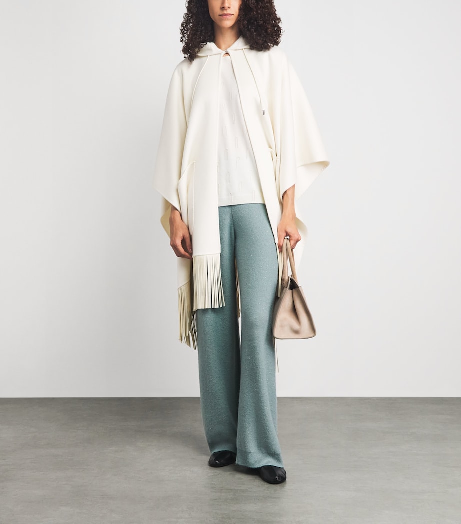 Fabiana Filippi Womens Wool-Silk-Blend Embellished Trousers Verde Image 2