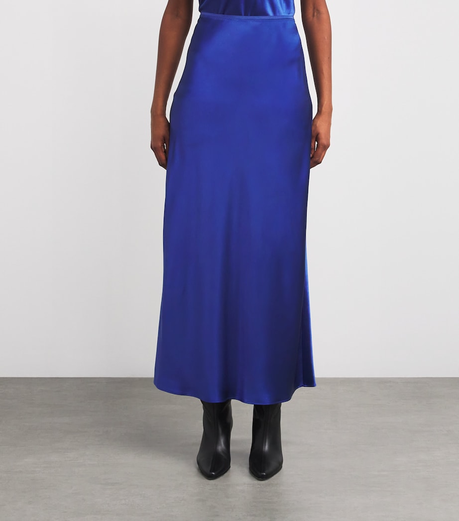Silk Isaak Midi Skirt COBALT Image 3