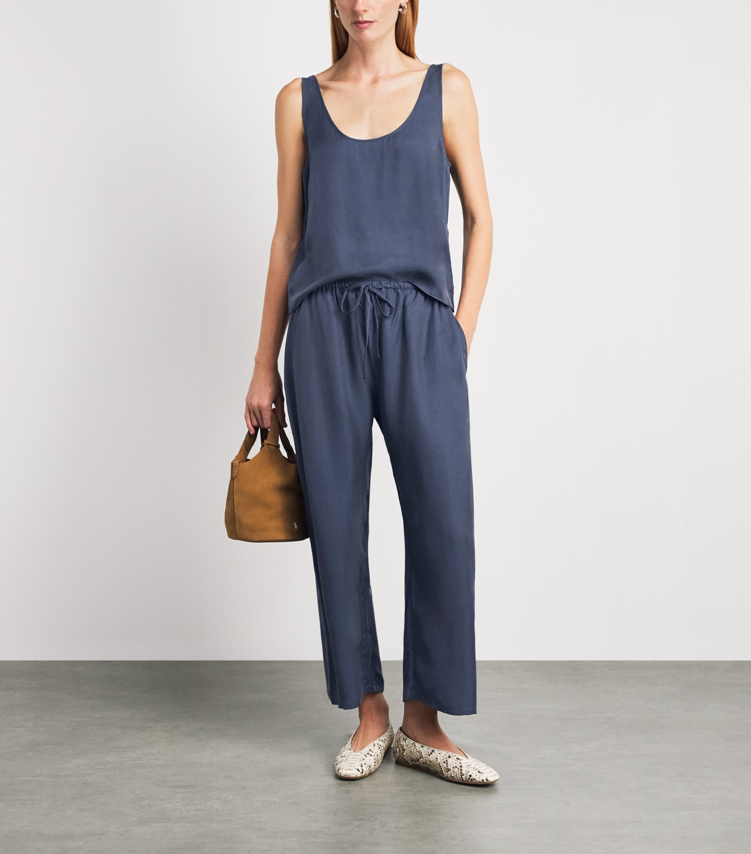 LESET Womens Kim Drawstring trousers Denim Image 2