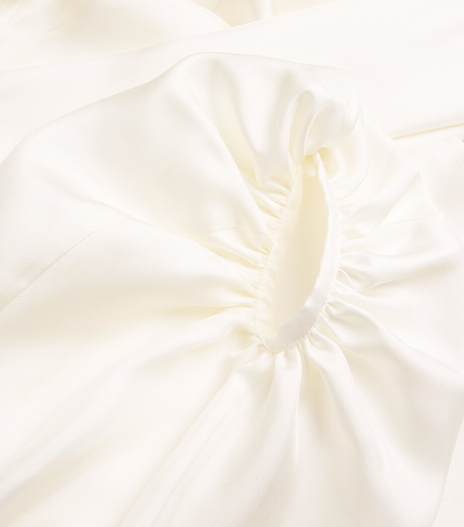 Silk Pleated Blouse CREAM Image 5