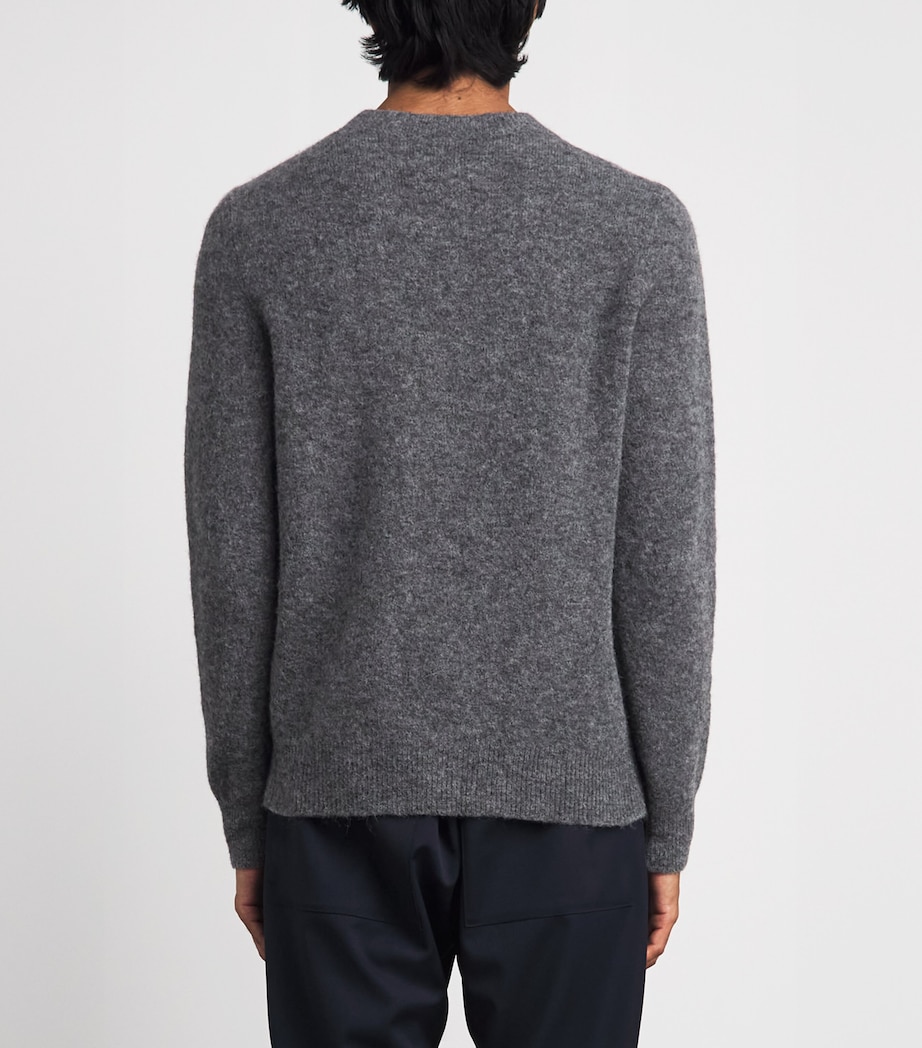 Barena Mens Alpaca-Blend Crew-Neck Sweater Grey Image 5