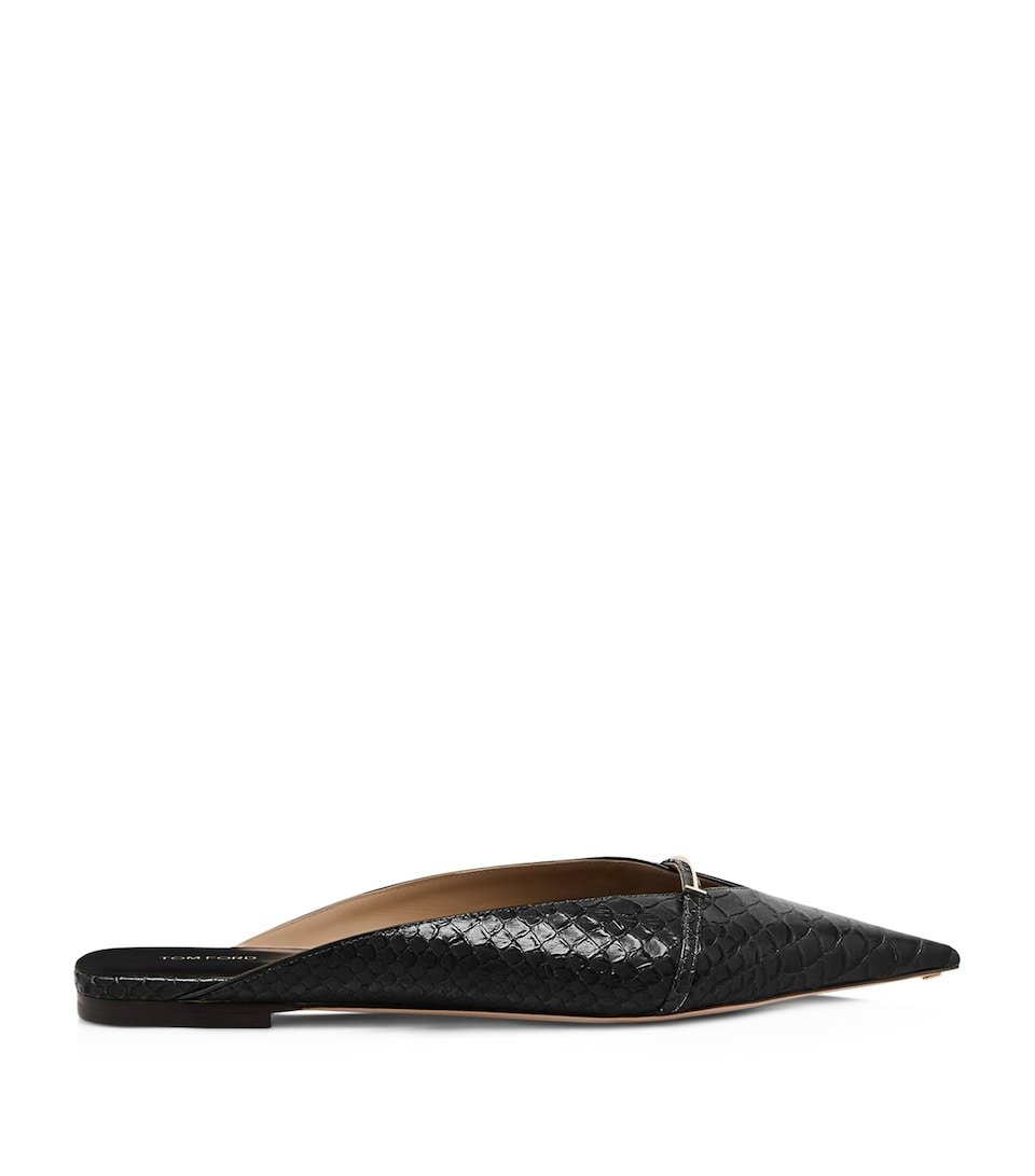 TOM FORD Python-Embossed Leather Julianne Mules Naa