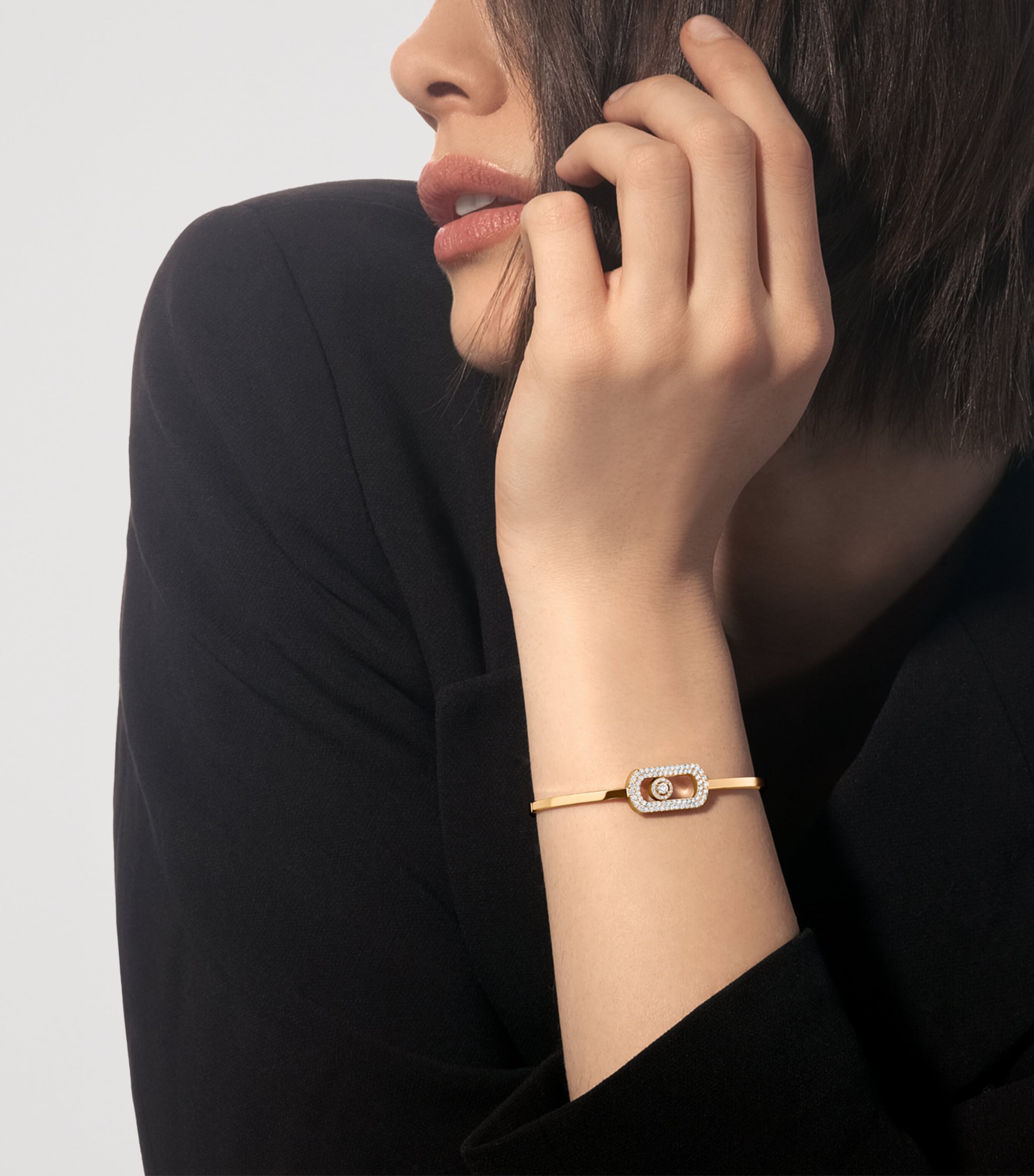 Messika So Move Yellow Gold and Diamond Pavé Bangle (0.67ct) Yellow Gold Image 2