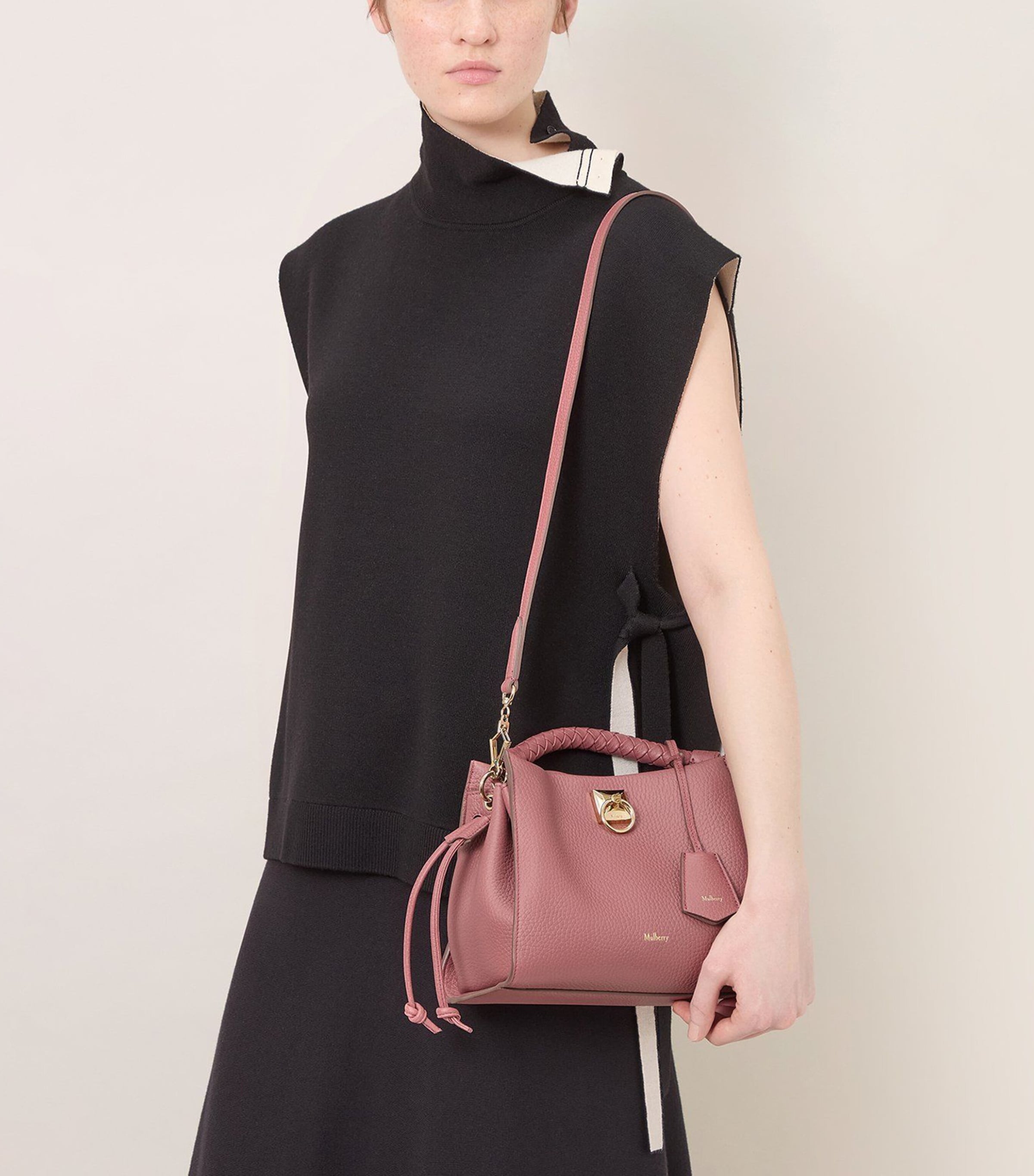 Mulberry Small Leather Iris Shoulder Bag Pink Scrumpy Image 2