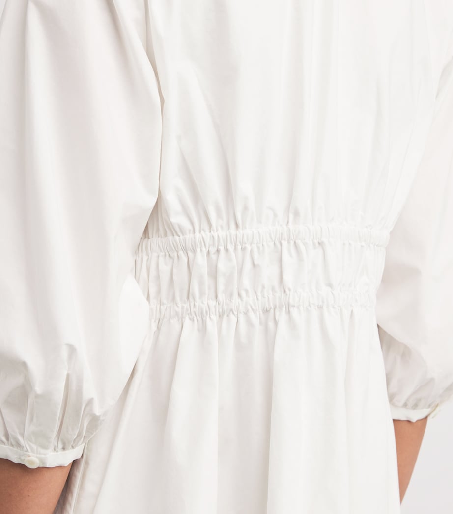 Organic Cotton The Cinched Midi Dress WHITE Image 4