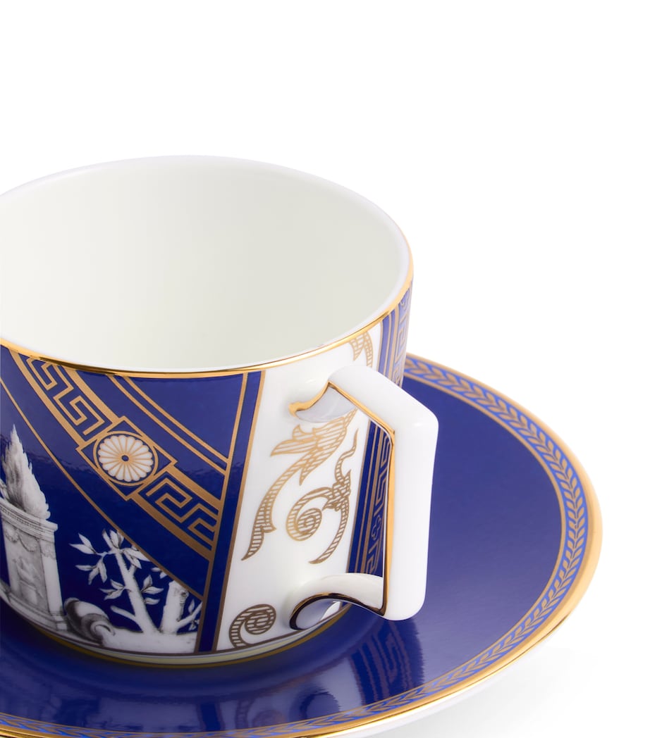 Renaissance Teacup and Saucer BLUE Image 4