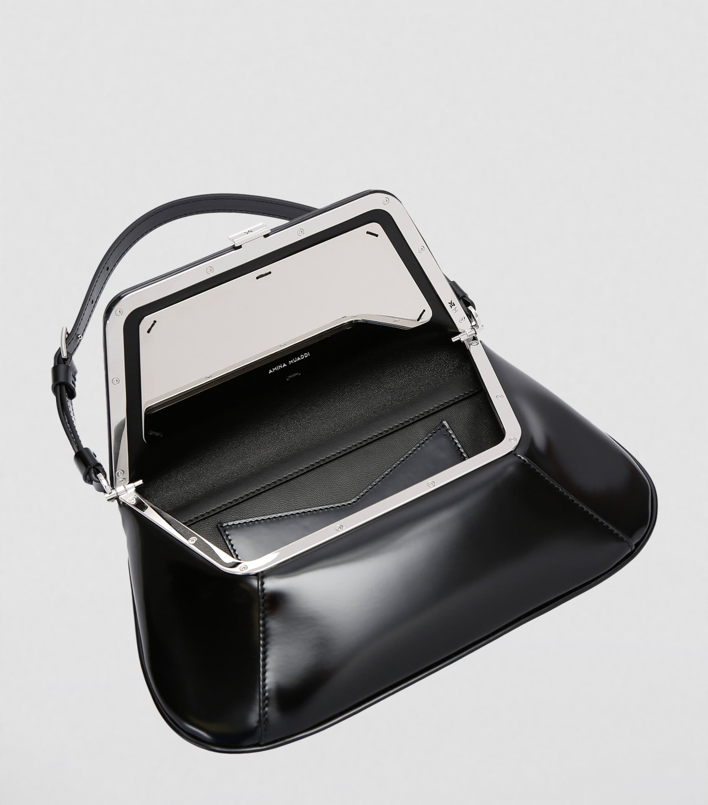 Amina Muaddi Ami Shoulder Bag Black Image 2